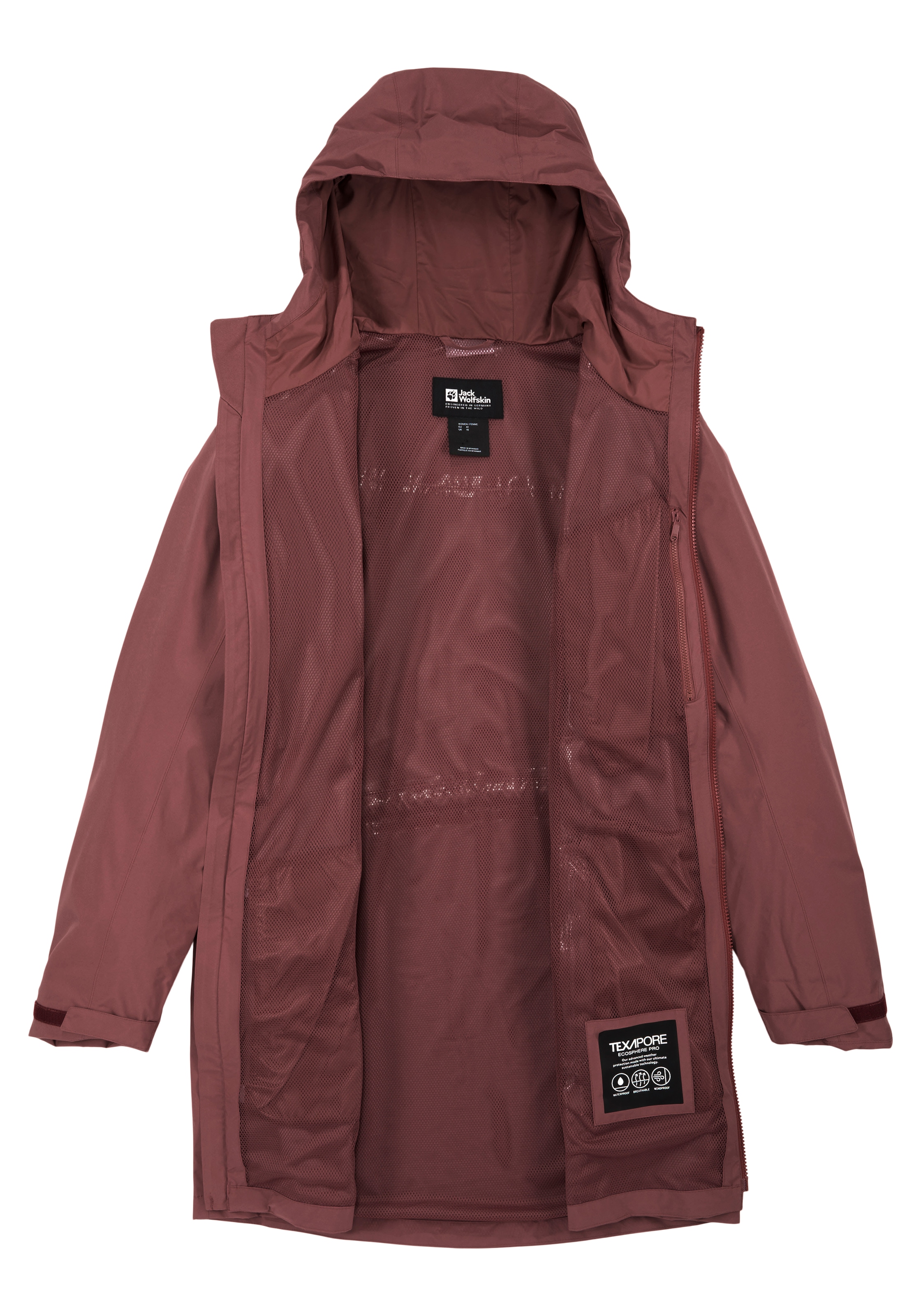 Jack Wolfskin Parka »SOLAIA PARKA W«, mit Kapuze, Wasserdicht & Winddicht & Atmungsaktiv