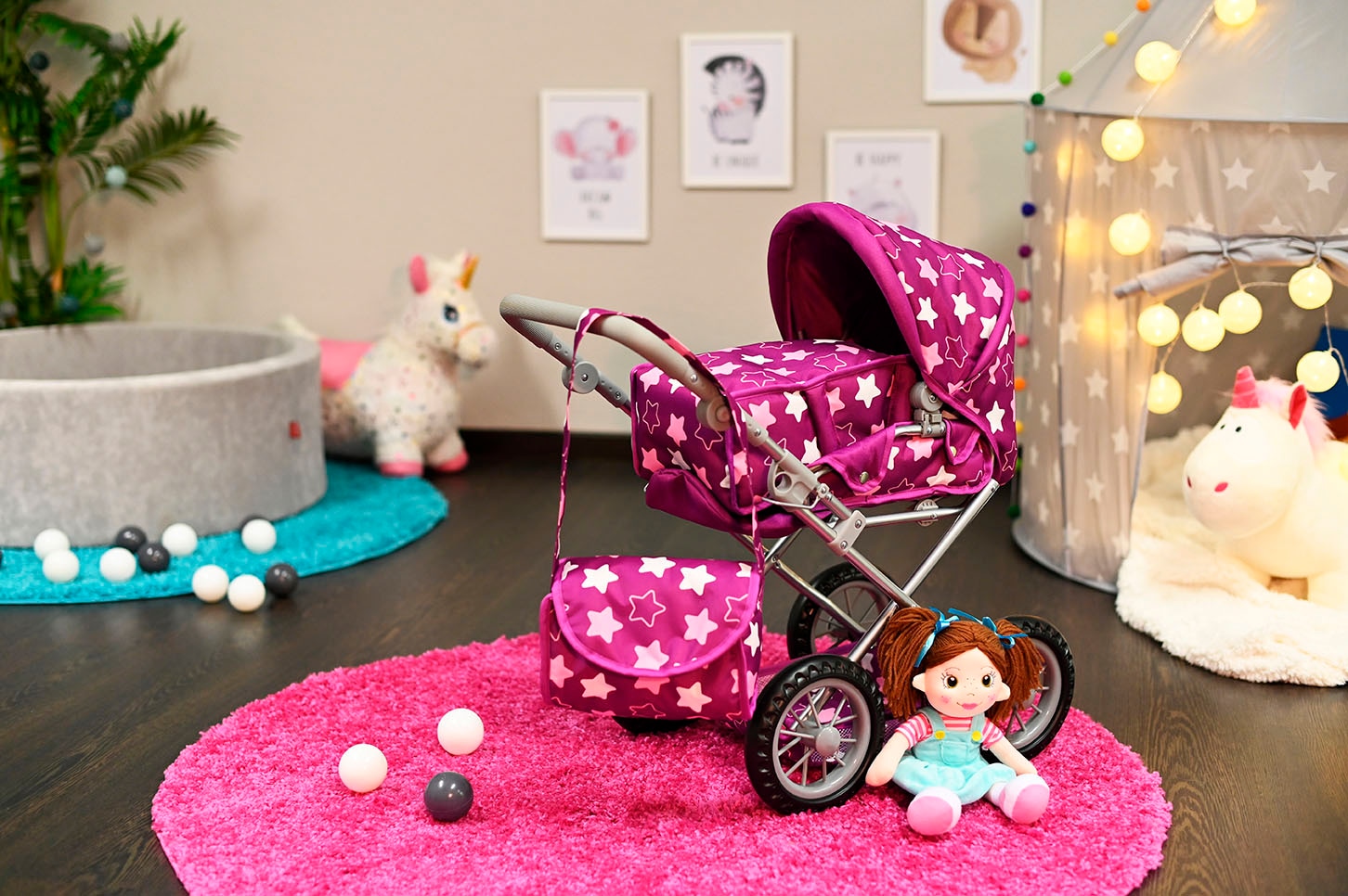 Knorrtoys® Kombi-Puppenwagen »Ruby«, mit Wickeltasche