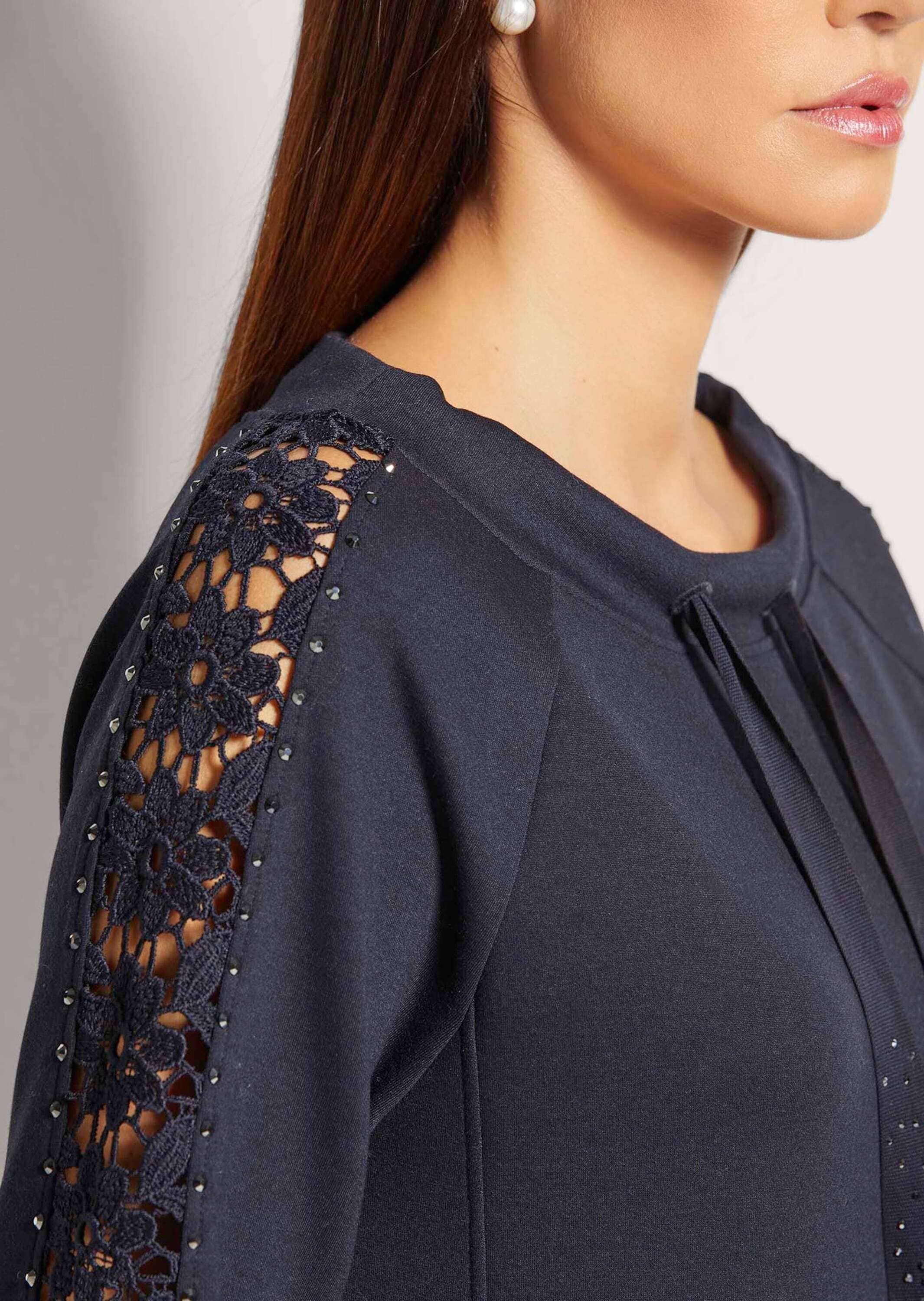 MADELEINE Sommerkleid »Jerseykleid Stretch-Kleid mit Spitze und Strass«