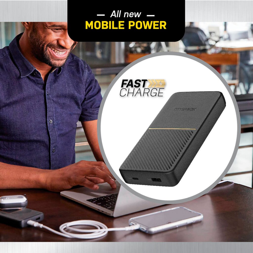 Otterbox Powerbank »Power Bank,schnelles Laden,20000 mAh externer Akku mit USB-A u. USB-C«, 20000 mAh, 12 V