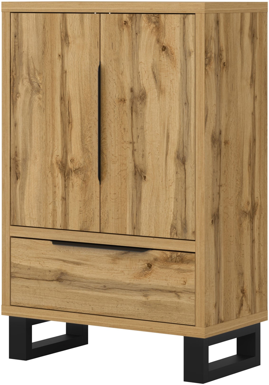Home affaire Drehtürenschrank »Bronne,Breite 89,5 cm, Mehrzweckschrank, Universalschrank, Garderobe« Kleiderschrank, 1 Schublade, Metallgriffe, Garderobe
