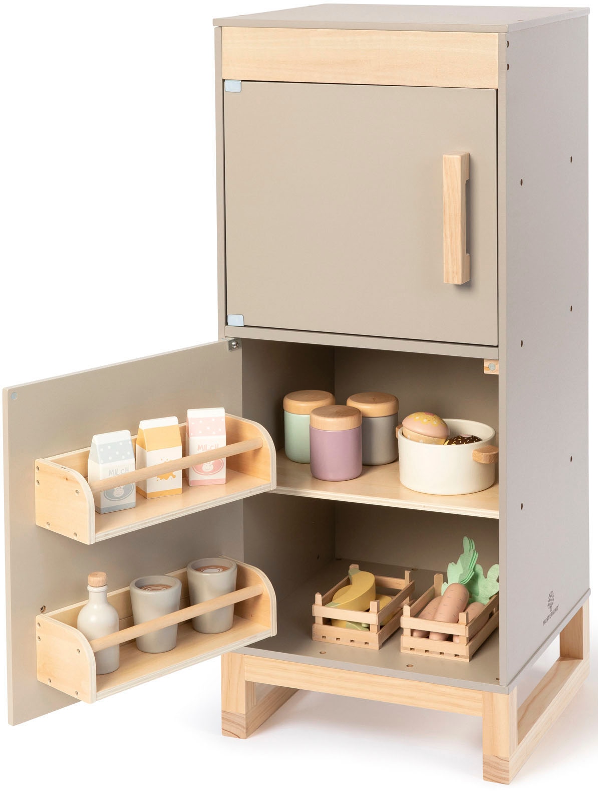 MUSTERKIND® Kinder-Kühlschrank »Ficus, warmgrau/natur«