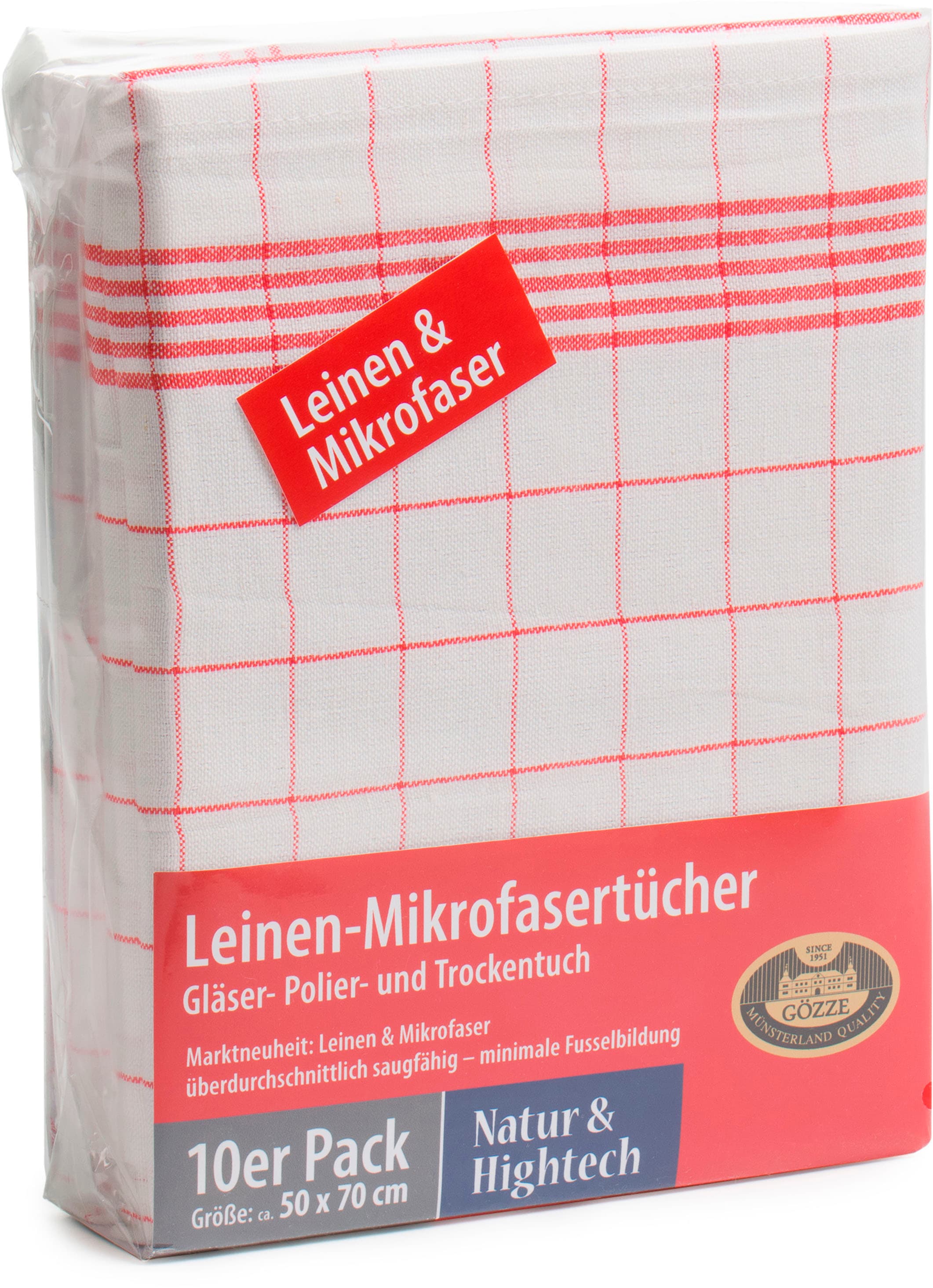 Gözze Geschirrtuch »Gläser und Poliertuch, Des. 60053, 50x70 cm«, (Set, 10 tlg.), Mikrofaser