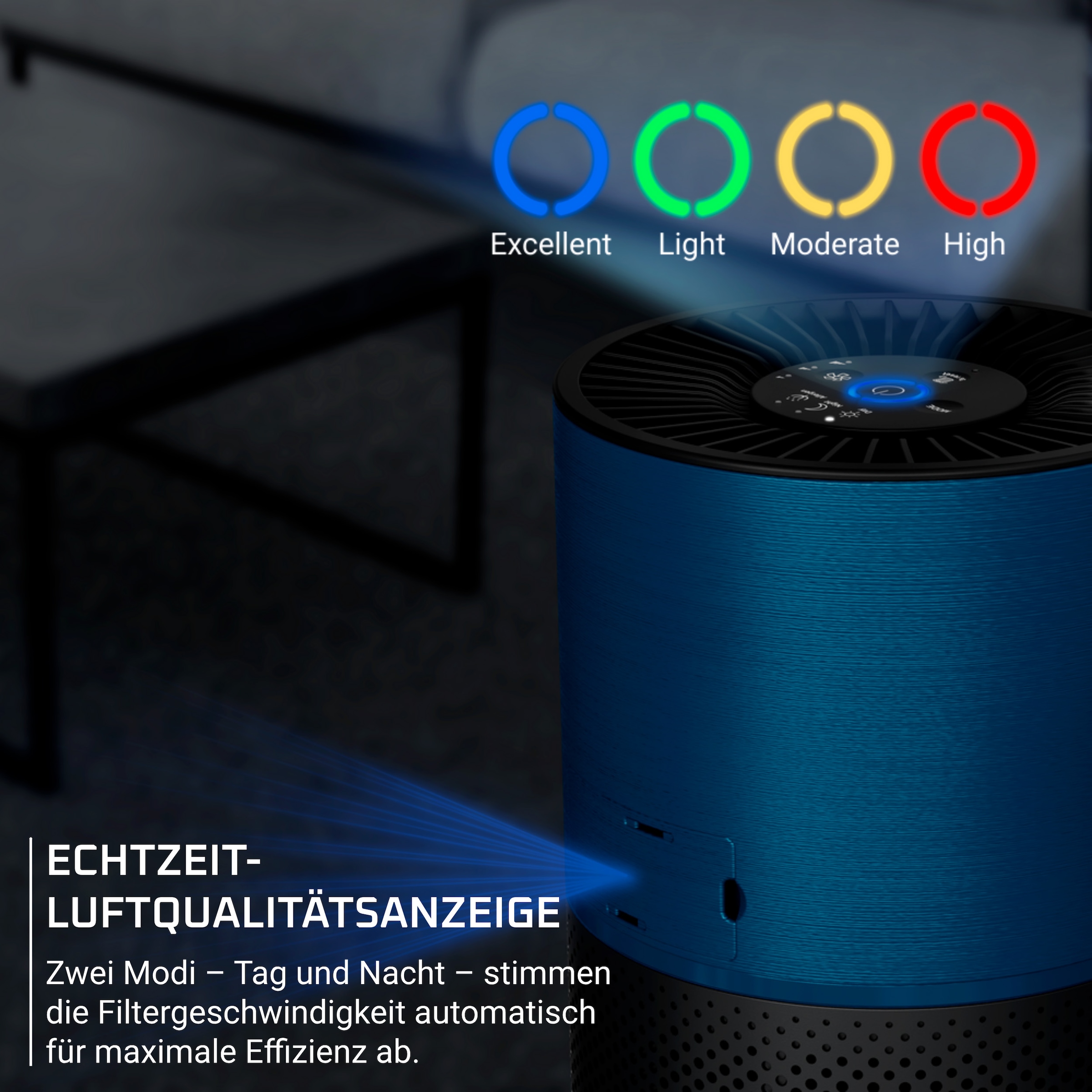 Rowenta Luftreiniger »Pure Air Compact, Echtzeit-Luftqualitätsanzeige« für 52 qm Räume 3-in-1 Filterung, Energieeffizienter Luftreiniger mit Digitalmotor