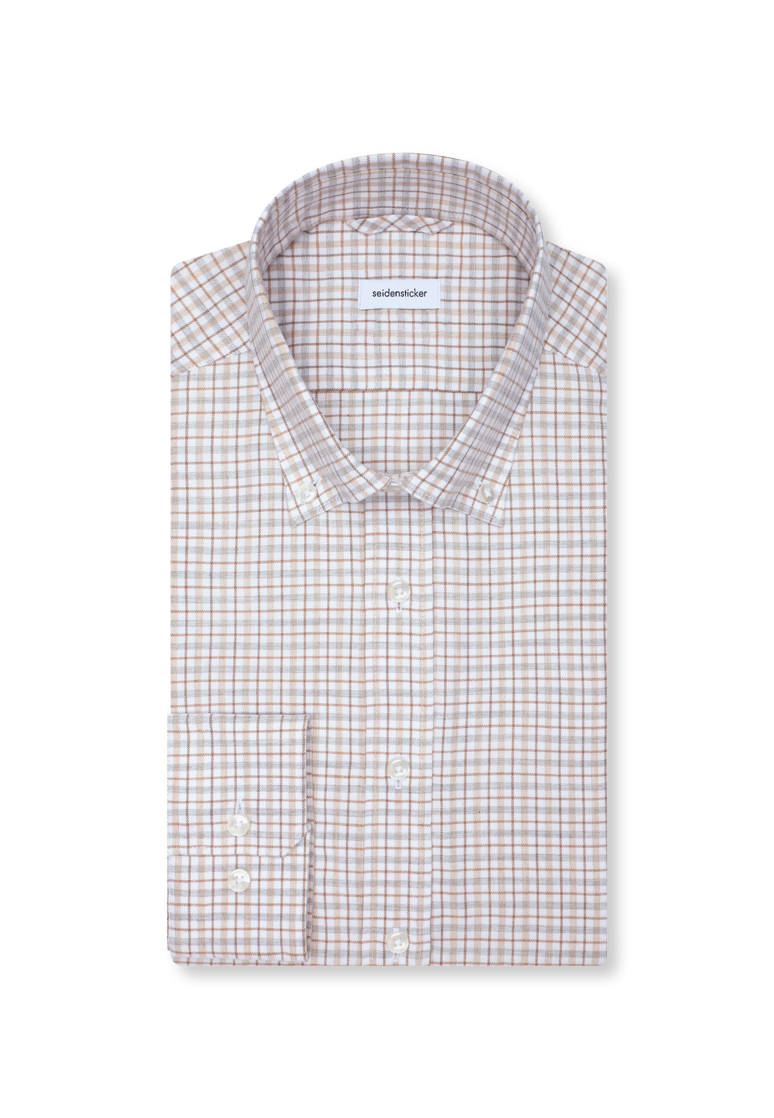 seidensticker Flanellhemd »Schwarze Rose« Slim 1/1 Button-Down-Kragen Karo