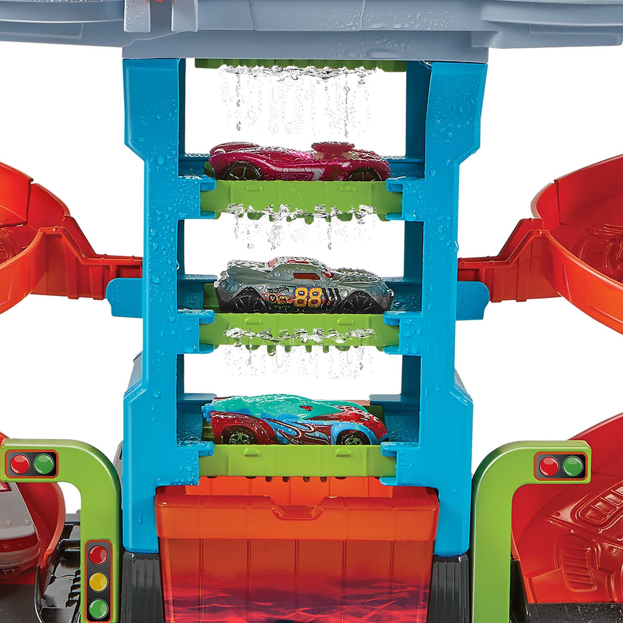 Hot Wheels Spiel-Parkgarage »City Mega Farbwechsel Auto-Waschanlage«, inklusive 1 Spielzeugauto