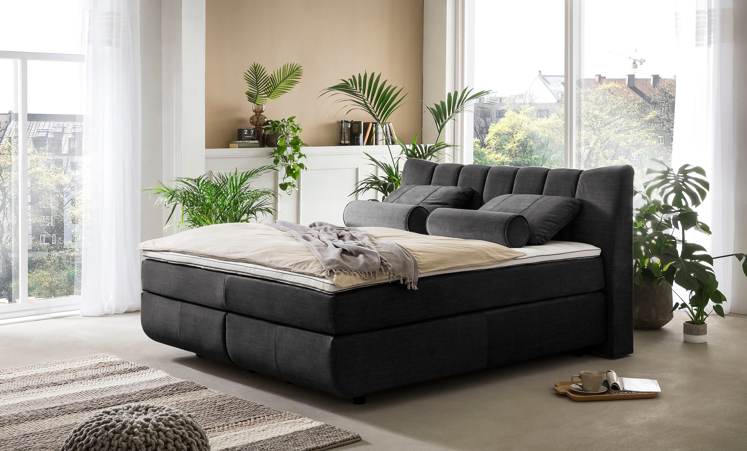 Home affaire Boxspringbett »Océane« Bodenfrei- wirkt freischwebend, verschiedene Härtegrade (auch H4)