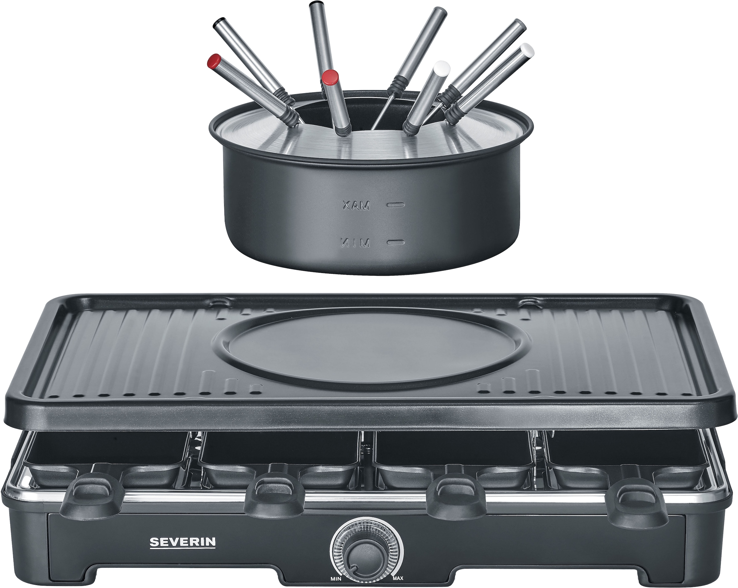 Severin Raclette und Fondue-Set »RG 2347«, 8 St. Raclettepfännchen, 1400 W