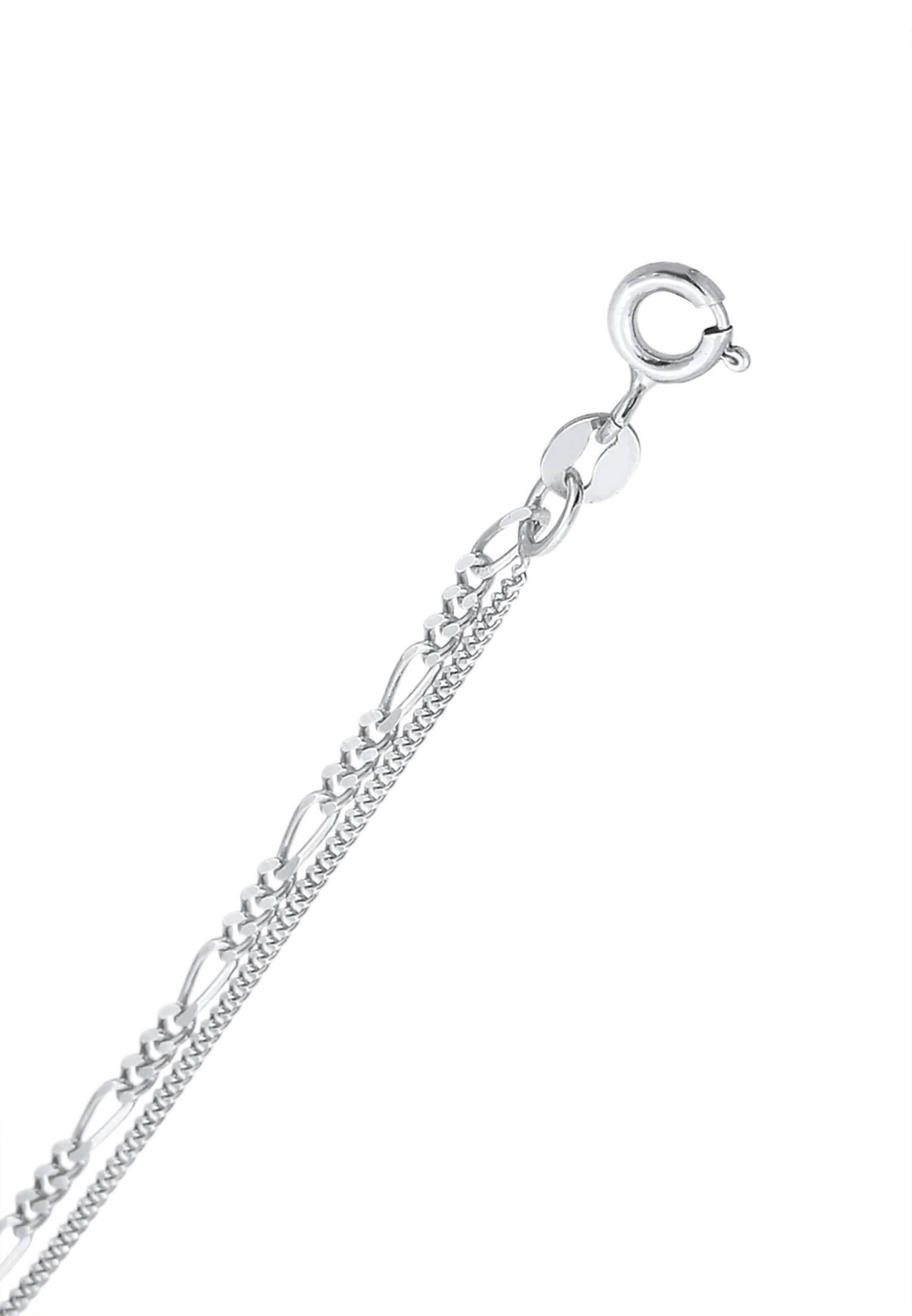 Elli Silberkette »Halskette Layer Herz Figaro 2-lagig 925 Silber«