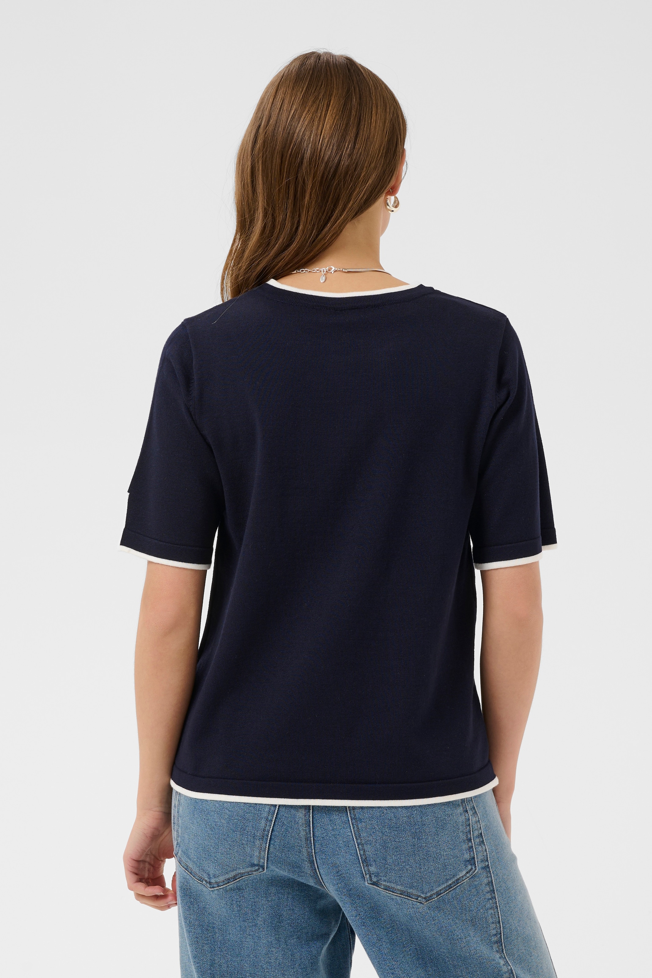 Saint Tropez Strickpullover »MilaSZ Contrast Stripe SS Pullover« Viskosemischung, Regular fit