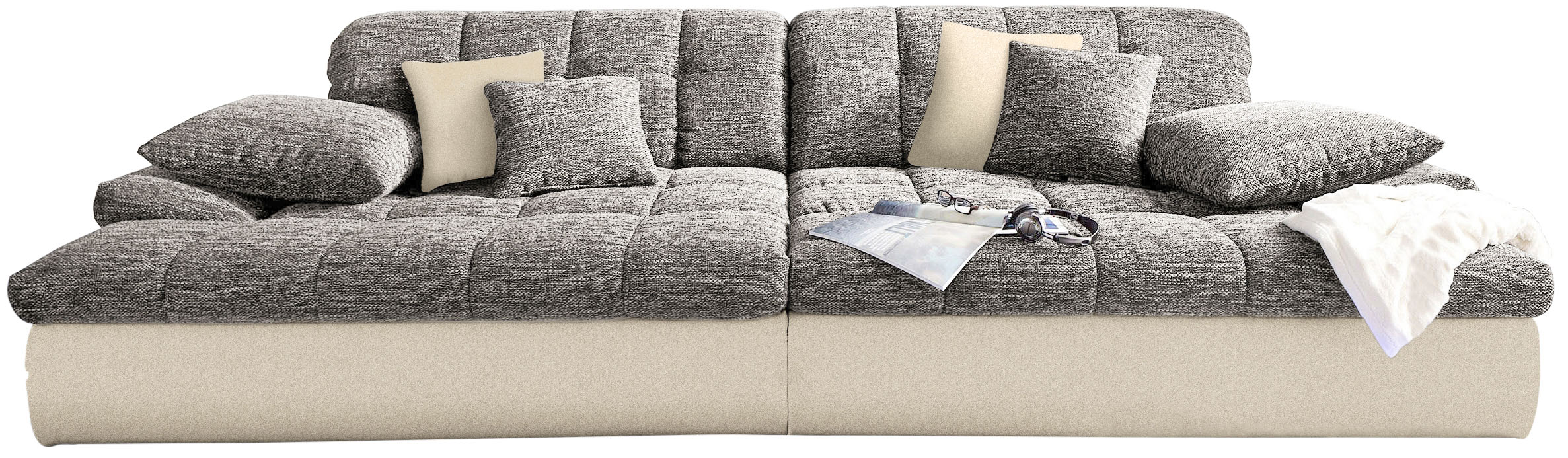 Big-Sofa »Biarritz«, wahlweise mit Kaltschaum (140kg Belastung/Sitz) und RGB-Beleuchtung