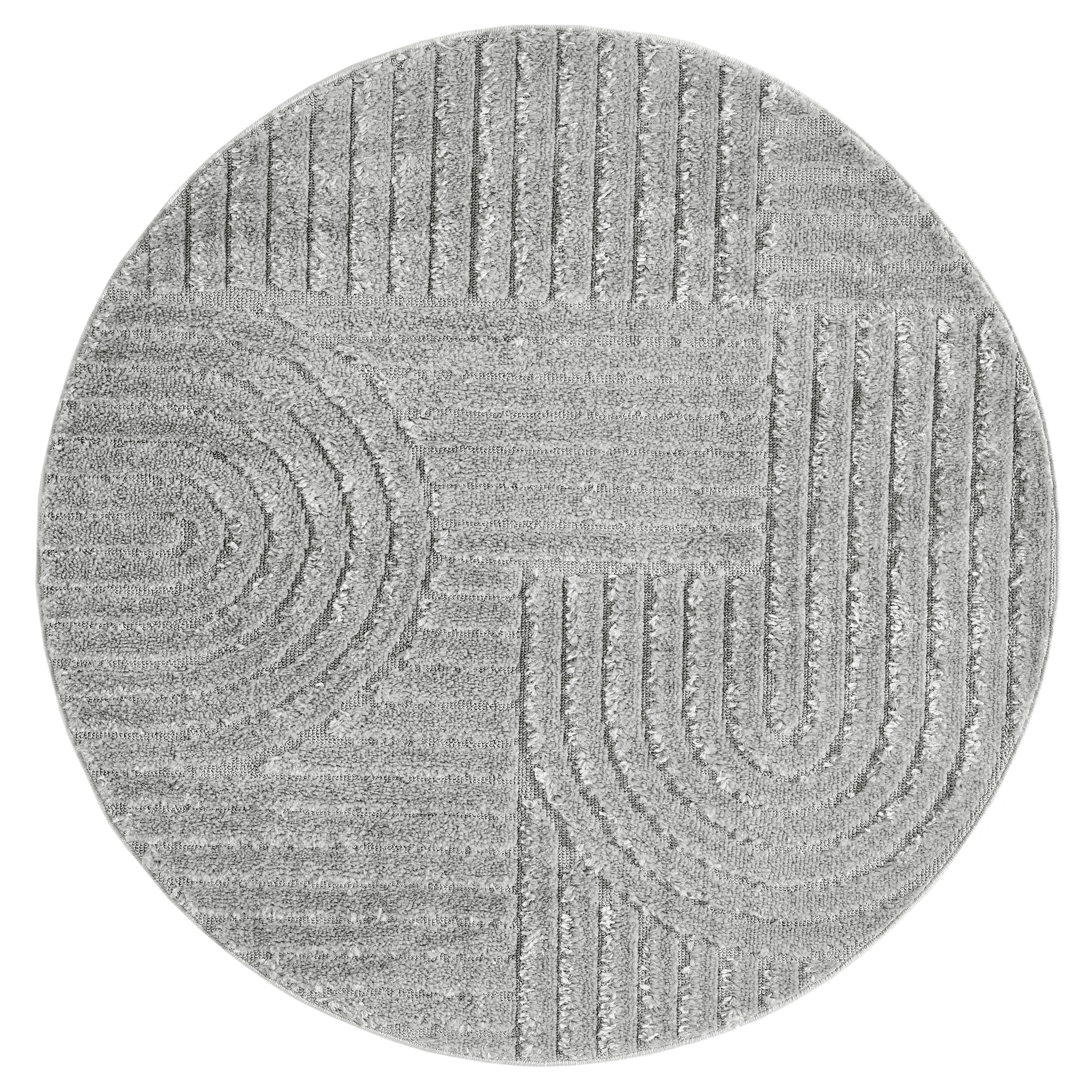 OTTO home Teppich »Jonne, Boho-Design, Scandi, Designteppich« rund 20 mm Höhe Hoch-Tief, 3D Optik, skandinavischer Stil, Wohnzimmer, Schlafzimmer