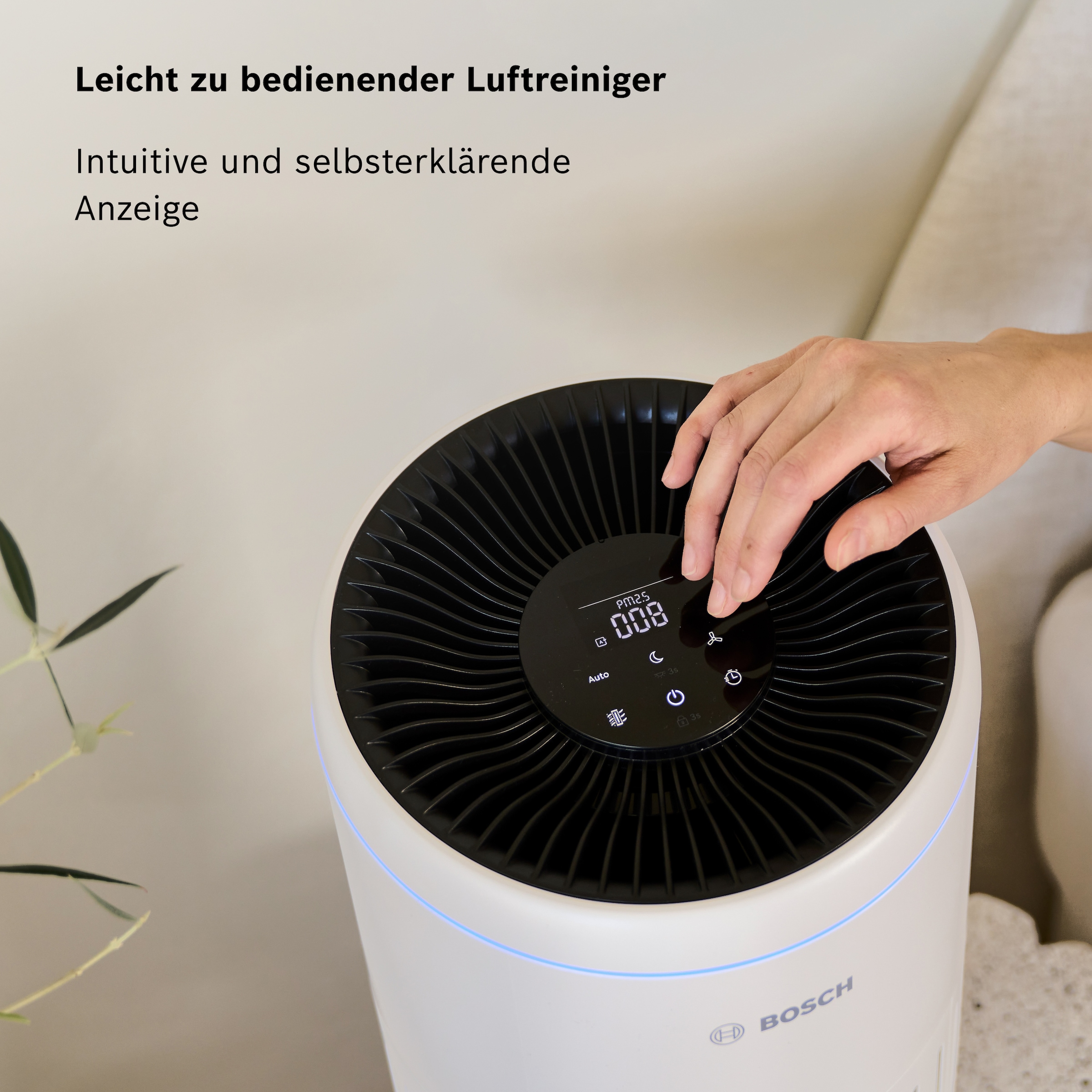 BOSCH Luftreiniger »Air 2000, filtert über 99% der Schadstoffe« für 37 qm Räume mit 3-in-1 Luftfilter, Automatik- und Ruhemodus )