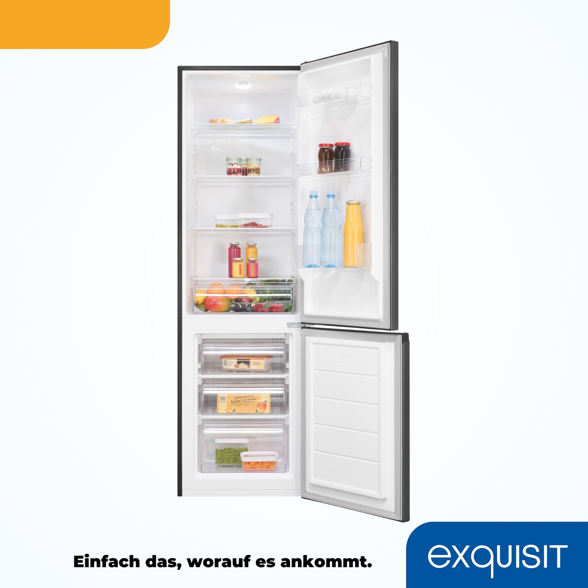 exquisit Kühl-/Gefrierkombination »KGC265-70-040D inoxlook-az«