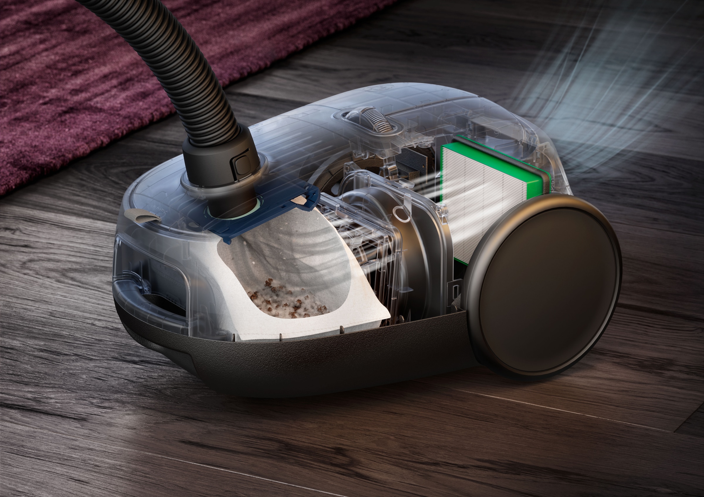 AEG Bodenstaubsauger »CLEAN 6000 (AB61C2DB)«, 850 W, mit Beutel, hohe Saugleistung, inkl. Zusatzdüsen, 50 % Recyclingkunststoff
