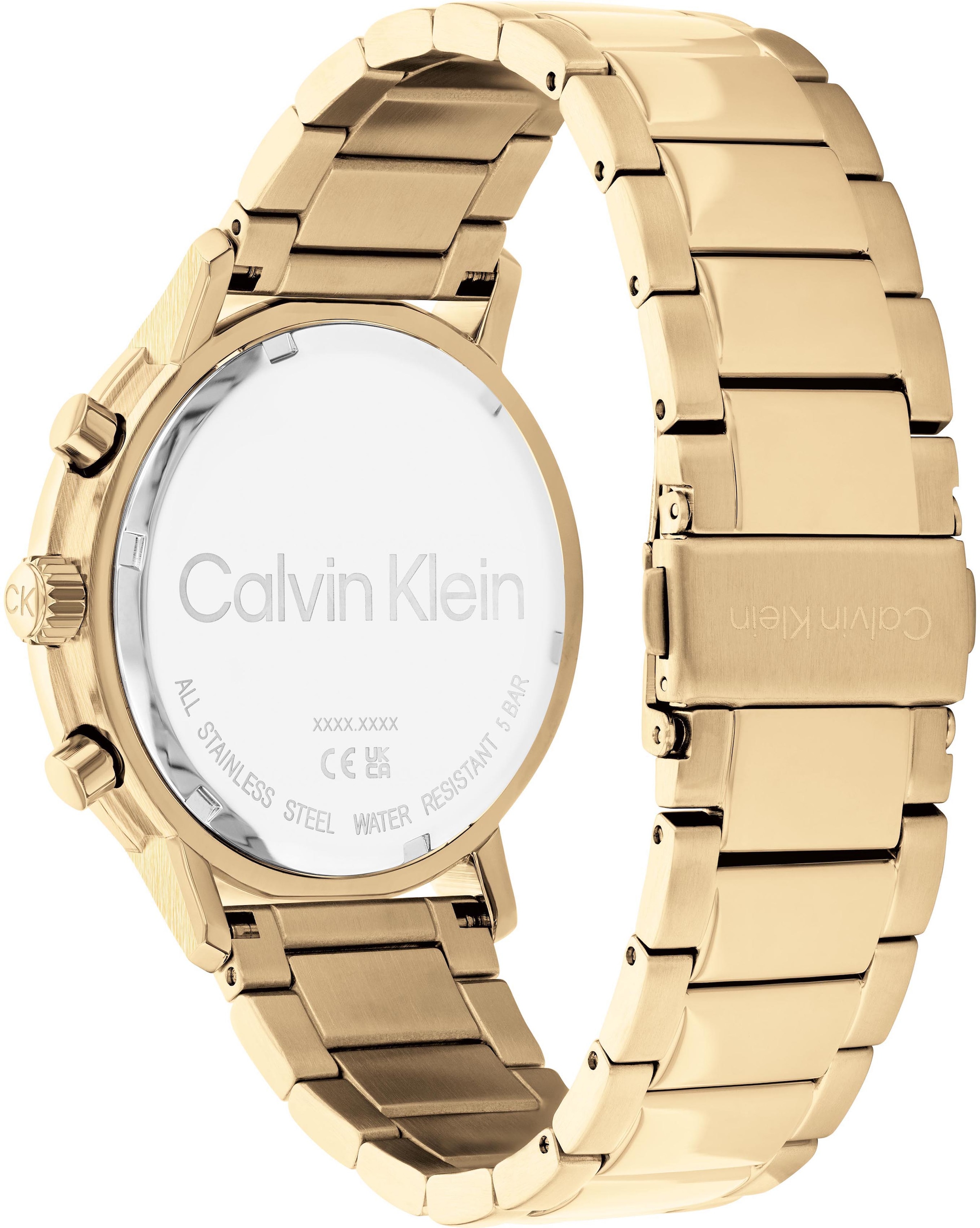 Calvin Klein Multifunktionsuhr »GAUGE«, Quarzuhr, Armbanduhr, Herrenuhr, Datum, Edelstahlarmband