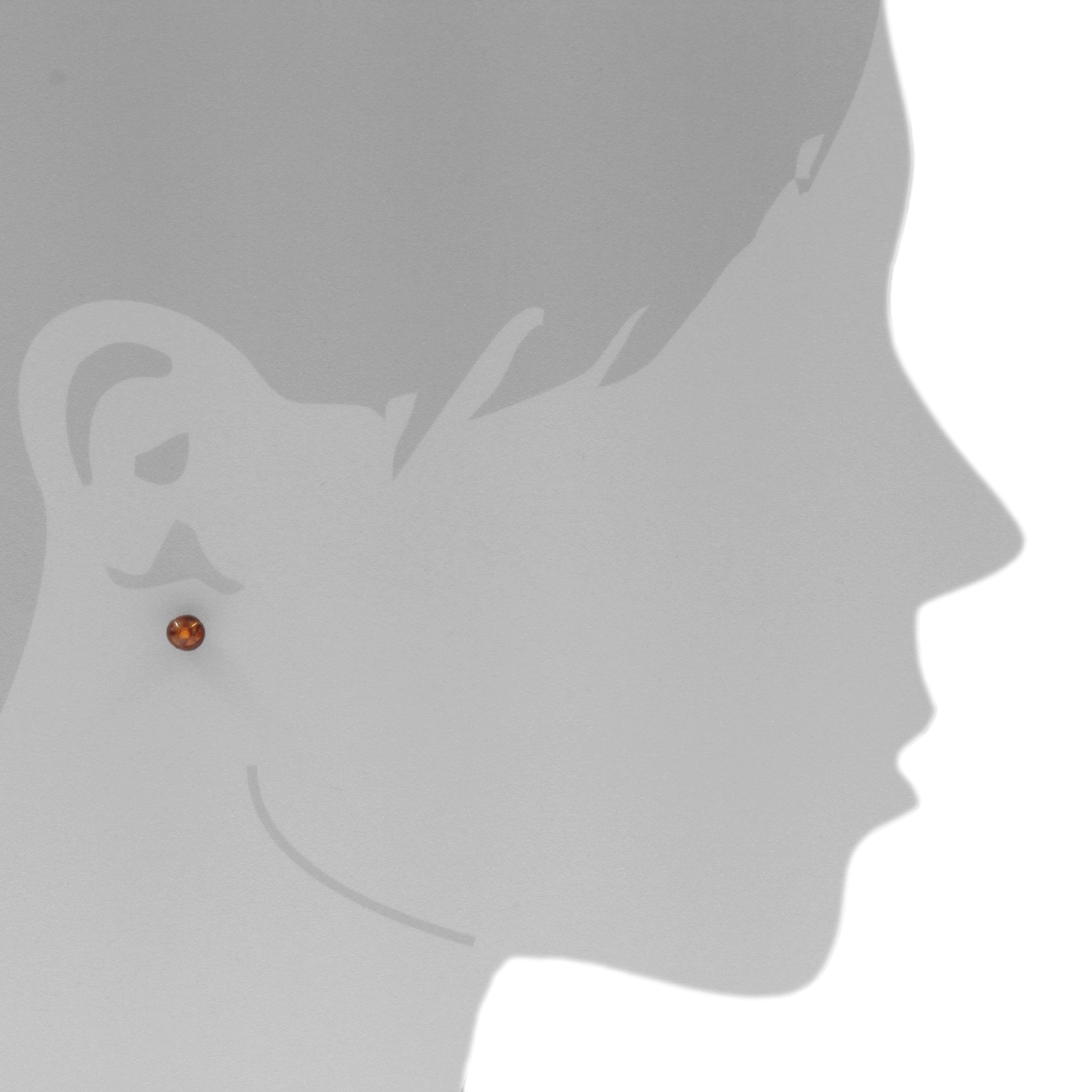 OSTSEE-SCHMUCK Paar Ohrstecker »- Klassisch 6 mm - Silber 925/000 - Bernstein«