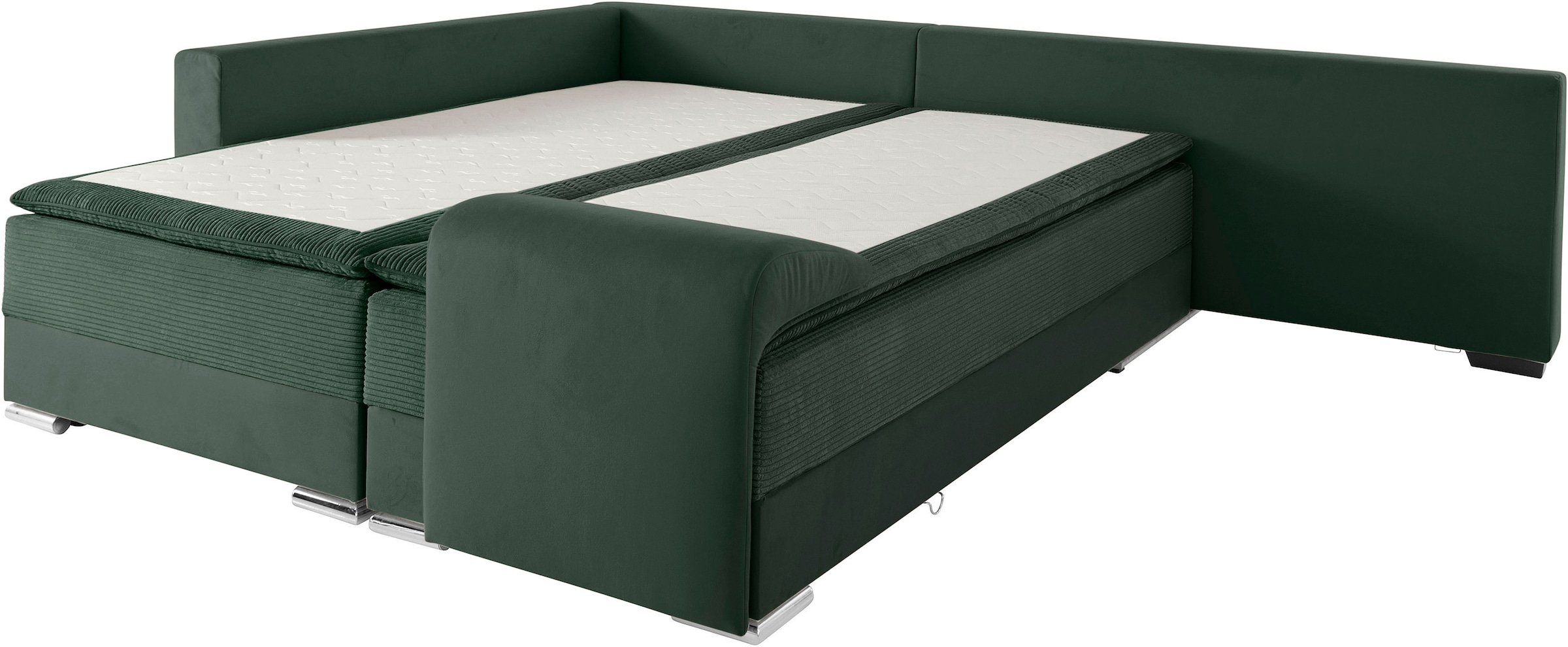 INOSIGN Ecksofa »Night & Day L-Form mit Dauer-Schlaffunktion mit Armlehne«, mit Boxspring-Bettfunktion 180x200 cm und Bettkasten, Dauerschläfer!
