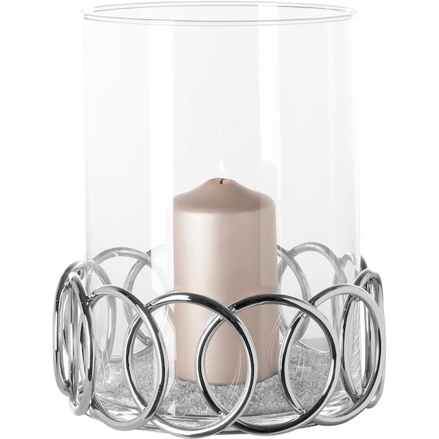 Fink Windlicht »JUWEL«, (1 St.), Kerzenhalter aus Edelstahl mit  Glaseinsatz, Höhe ca. 28,50 cm auf Rechnung bestellen