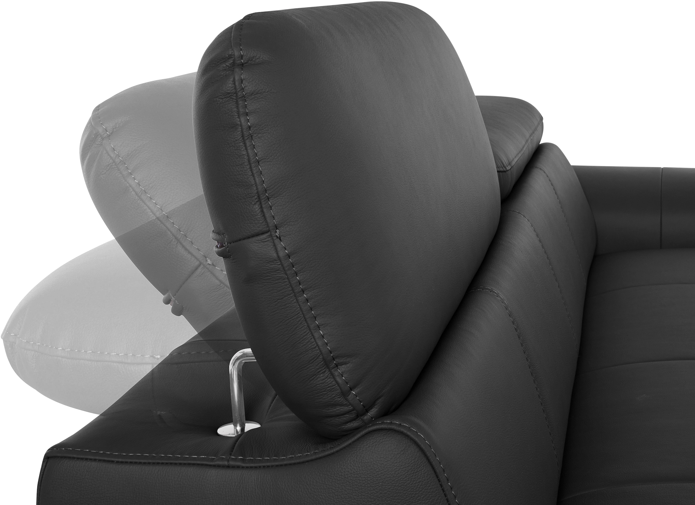 COTTA 3-Sitzer »Chef«, Big-Sofa mit Kopfteilverstellung, edle Metallkufen
