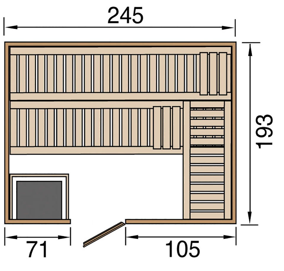 weka Sauna »Kemi« Set,  7,5 kW-Ofen mit digitaler Steuerung