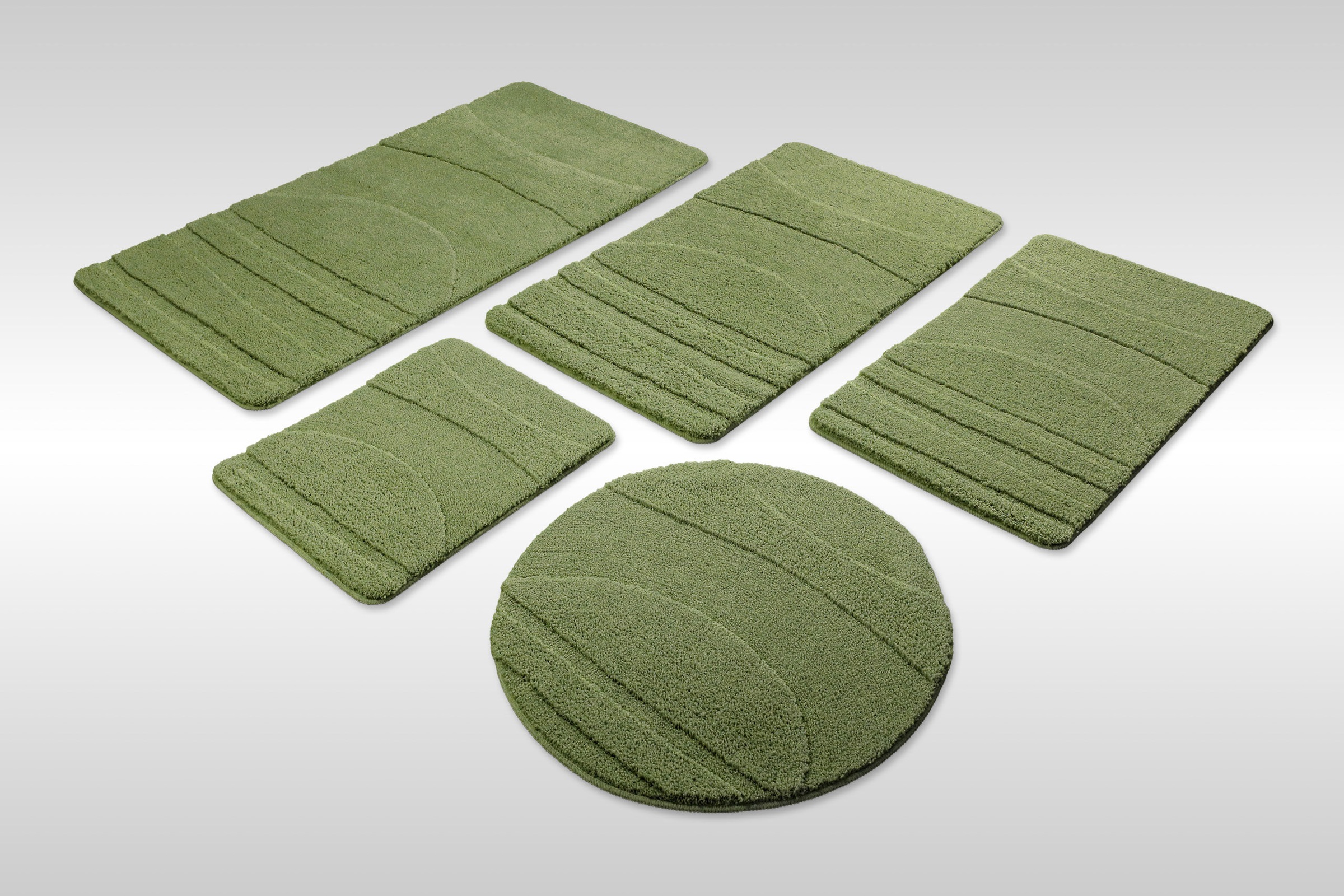 Wecon home "Marc" Höhe 25 mm rutschhemmend beschichtet schnell trocknend Badteppich, Hoch-Tief-Linien, weich, rutschhemmend, waschbar, getuftet