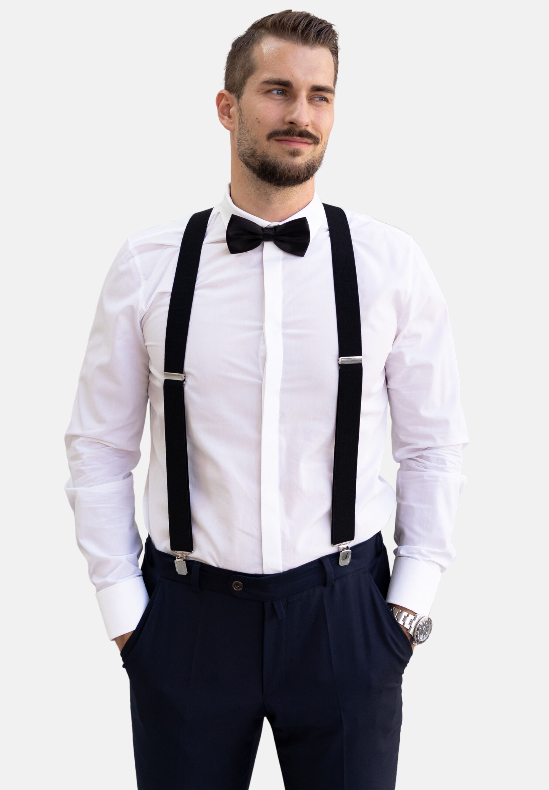 Massi Morino Hosenträger »Massi Morino Hosenträger-Set« 2 Stk. mit Fliege