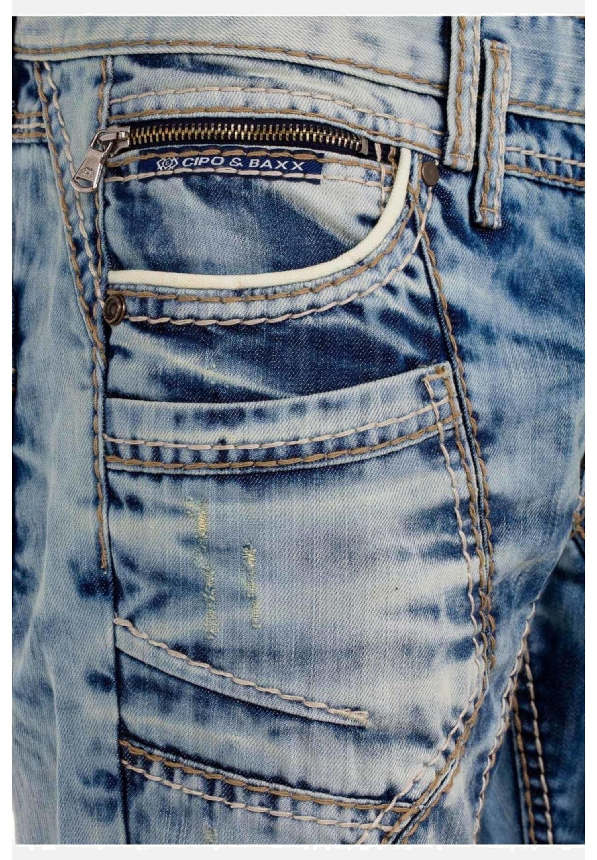 Cipo & Baxx 5-Pocket-Jeans »Cipo & Baxx Jeans« mit modernen Ziernähten, CD535