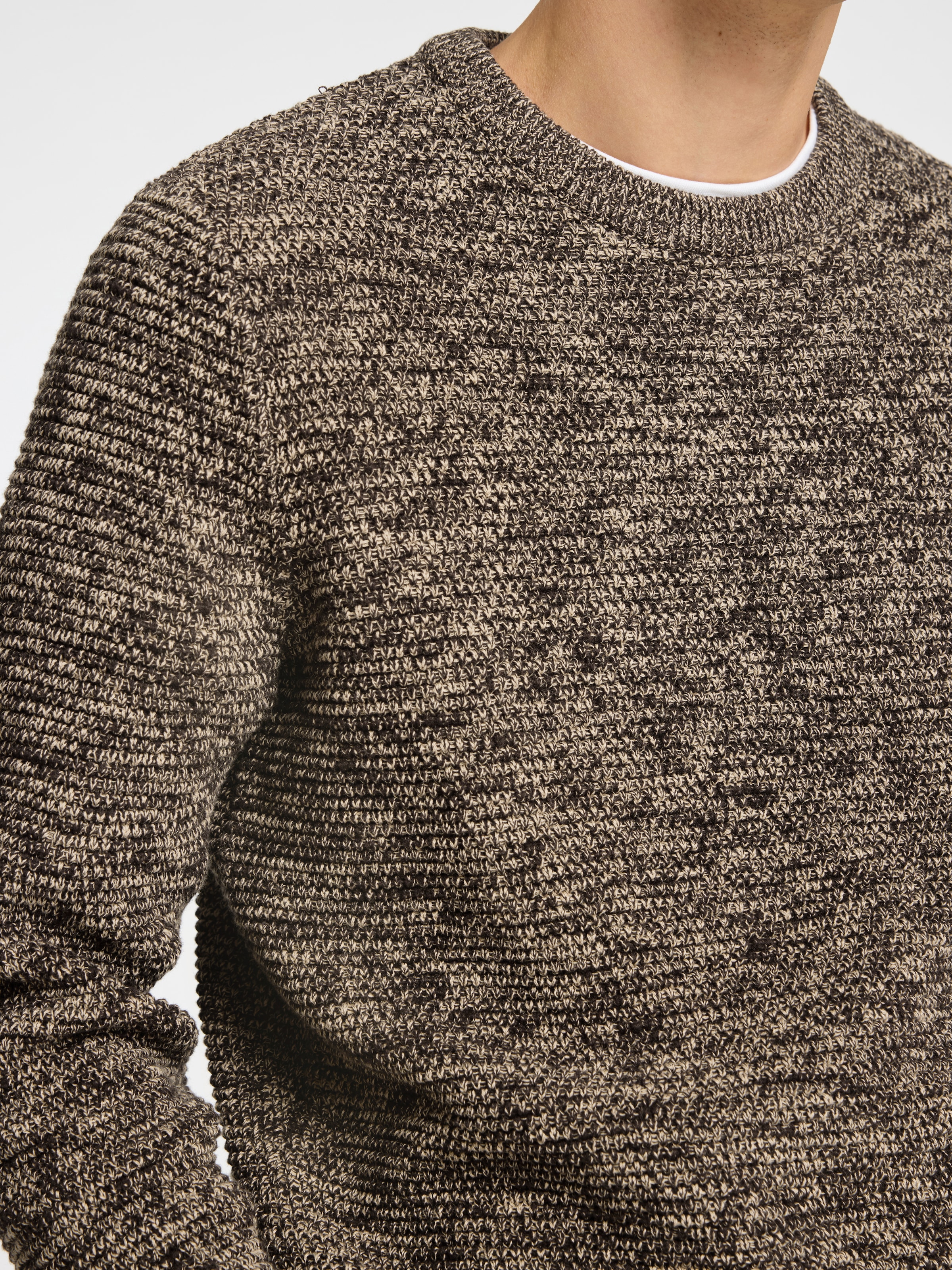SELECTED HOMME Rundhalspullover »SLHVINCE LS KNIT BUBBLE CREW NECK NOOS«