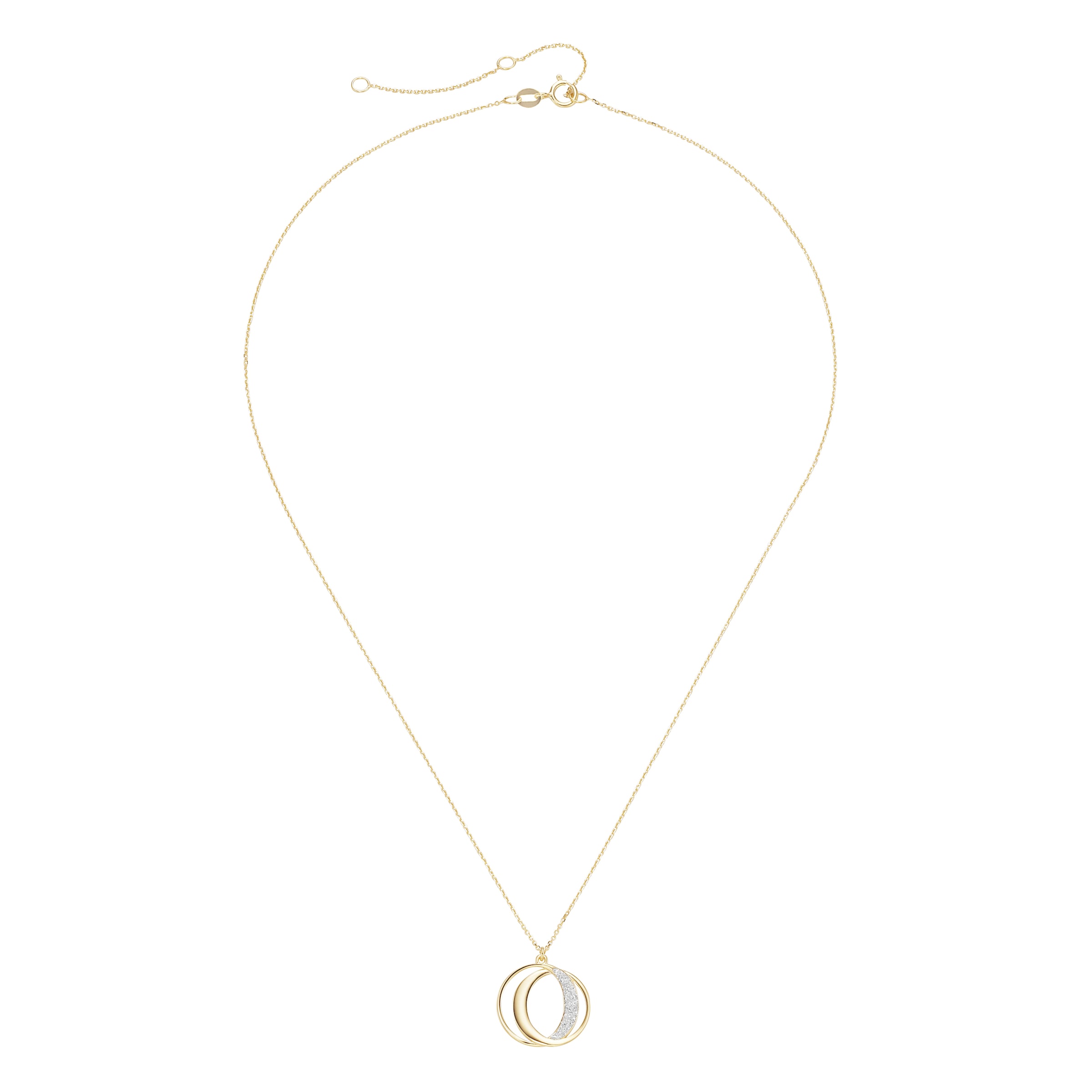 Luigi Merano Kette mit Anhänger »Kette verschlungene Ringe, Glitzer - Puder, Gold 375«