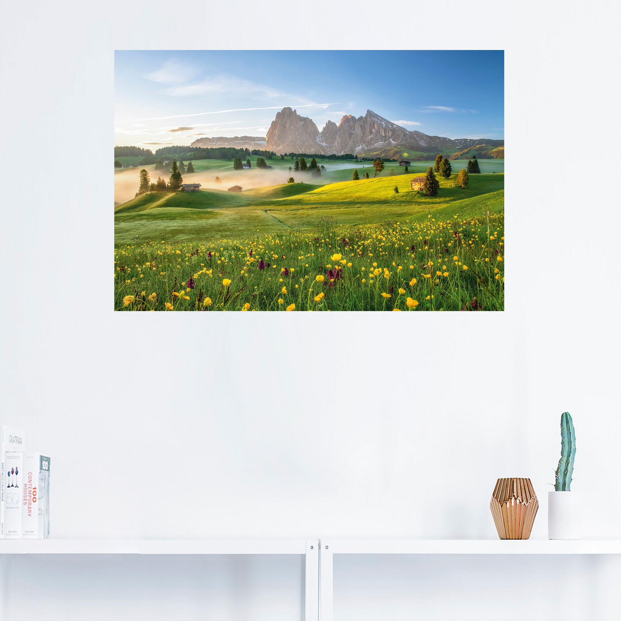Artland Wandbild »Frühling auf der Seiser Alm«, Berge & Alpenbilder, (1 St.), als Alubild, Leinwandbild, Wandaufkleber oder Poster in versch. Größen