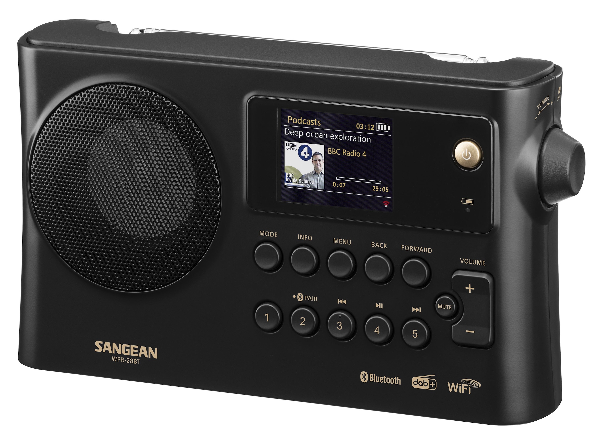Sangean Internet-Radio »WFR-28BT«, (AVRCP Bluetooth Digitalradio (DAB+)-FM-Tuner mit RDS), DAB+, Bluetooth, Steuerung über UNDOK™-App
