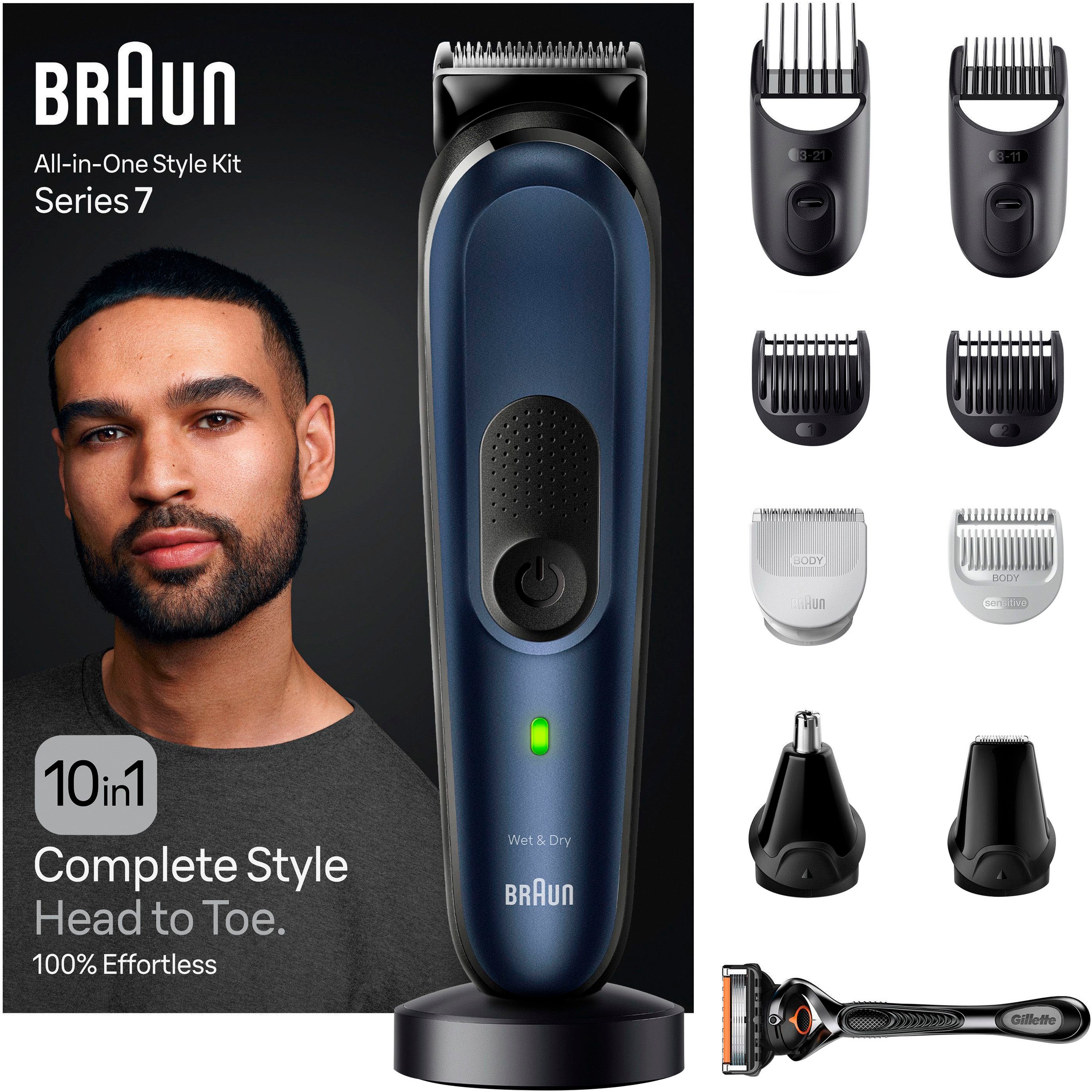 Braun Haarschneider »All-In-One Styling Set MGK7410«, Wasserdicht, 10-in-1 Barttrimmer