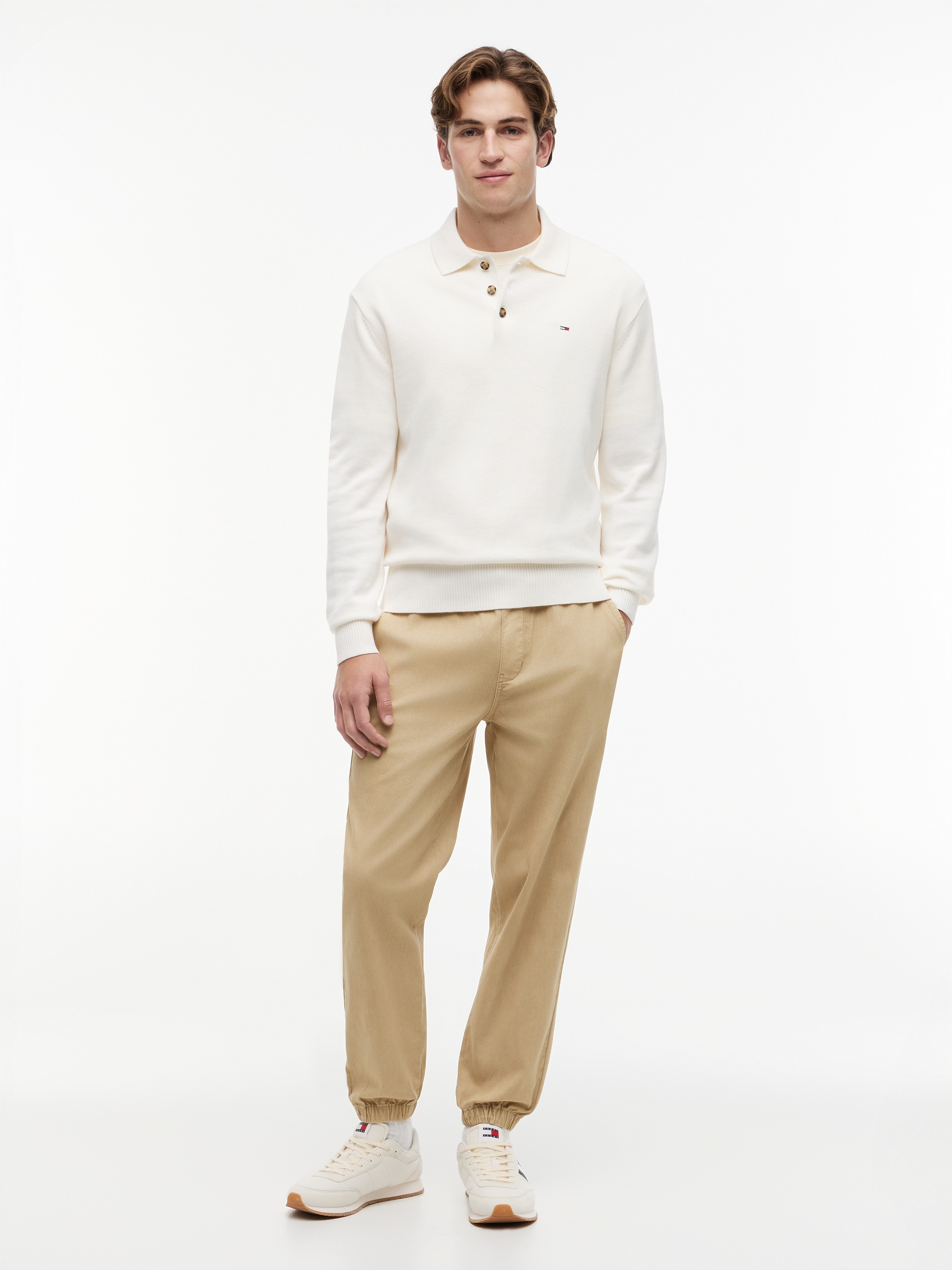 Tommy Jeans Polokragenpullover »TJM SLIM ESSENTIAL POLO SWEATER« mit Logostickerei