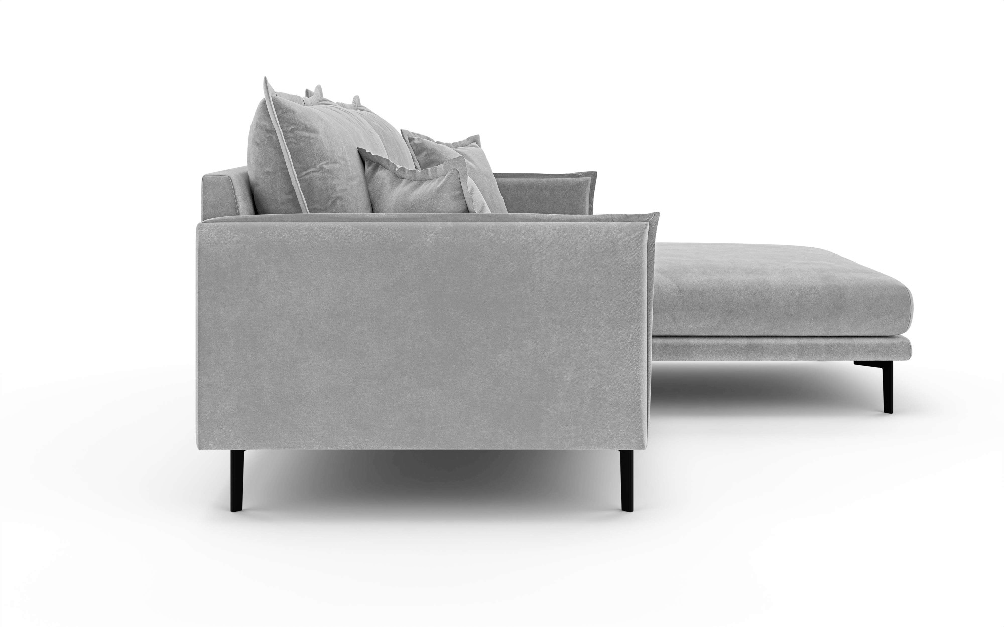 INOSIGN Ecksofa »ALEXANDRIA mit Recamiere rechts oder links bestellbar, moderne Bezüge«, L-Form mit Wellenunterfederung, Maße: B/H/T 246/86/190 cm