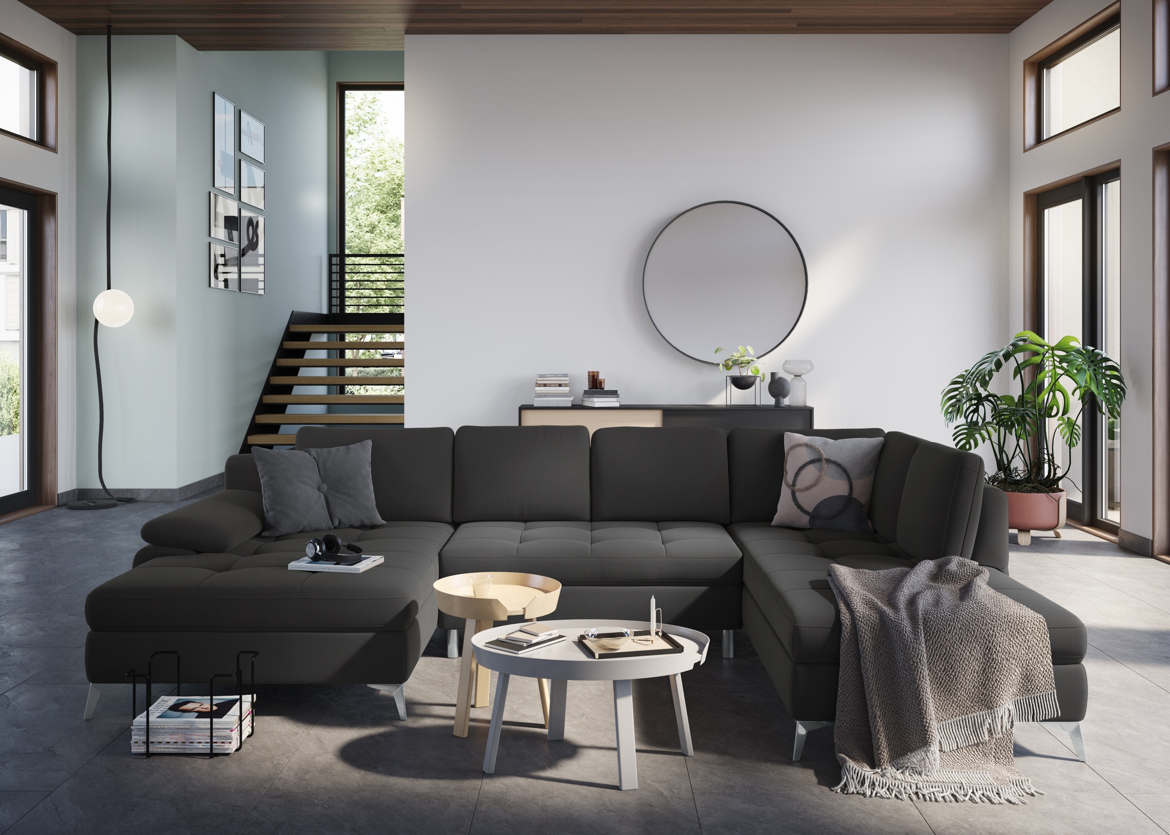 sit&more Wohnlandschaft »Latigo U-Form«, mit Recamiere, wahlweise mit Bettfunktion und Bettkasten