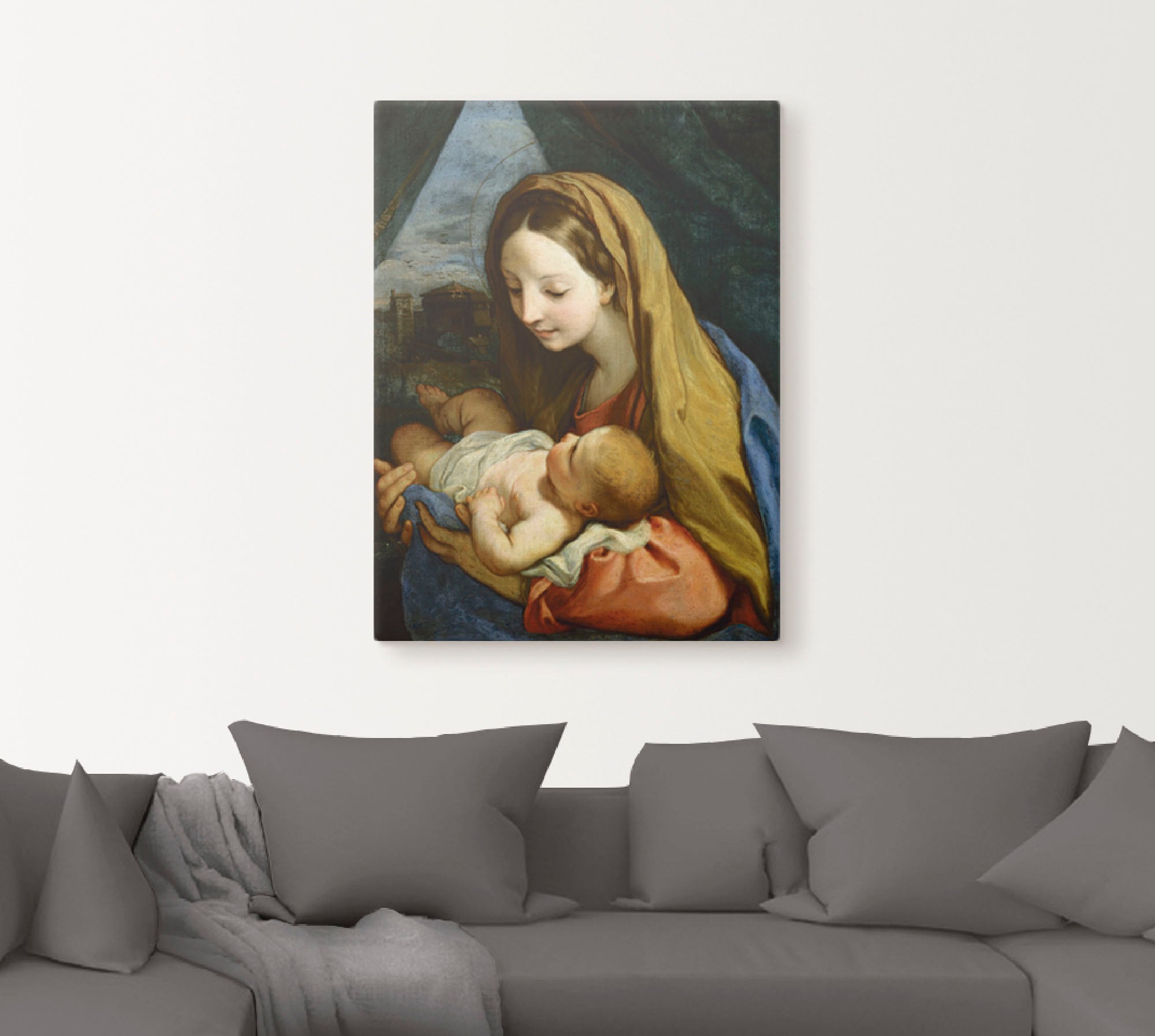Artland Leinwandbild »Maria mit dem Kind. Um 1660« Religion 1 Stk. tlg. auf Holzrahmen gespannt