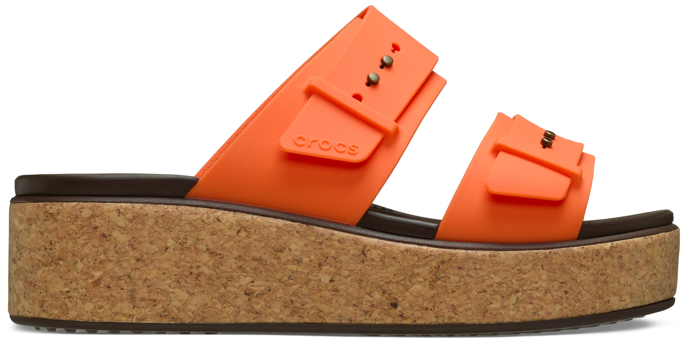 Crocs Keilpantolette »Brooklyn Cork Buckle«, Keilsandale, Plateausandale mit LiteRide™ Schaumfußbett