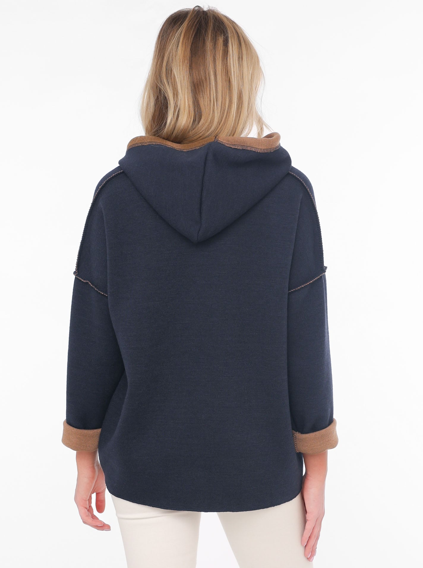 Zwillingsherz Hoodie »"Positive Mind"«, Kapuze, 3/4 Arm, tonaler Schriftzug vorn, Kordelzug