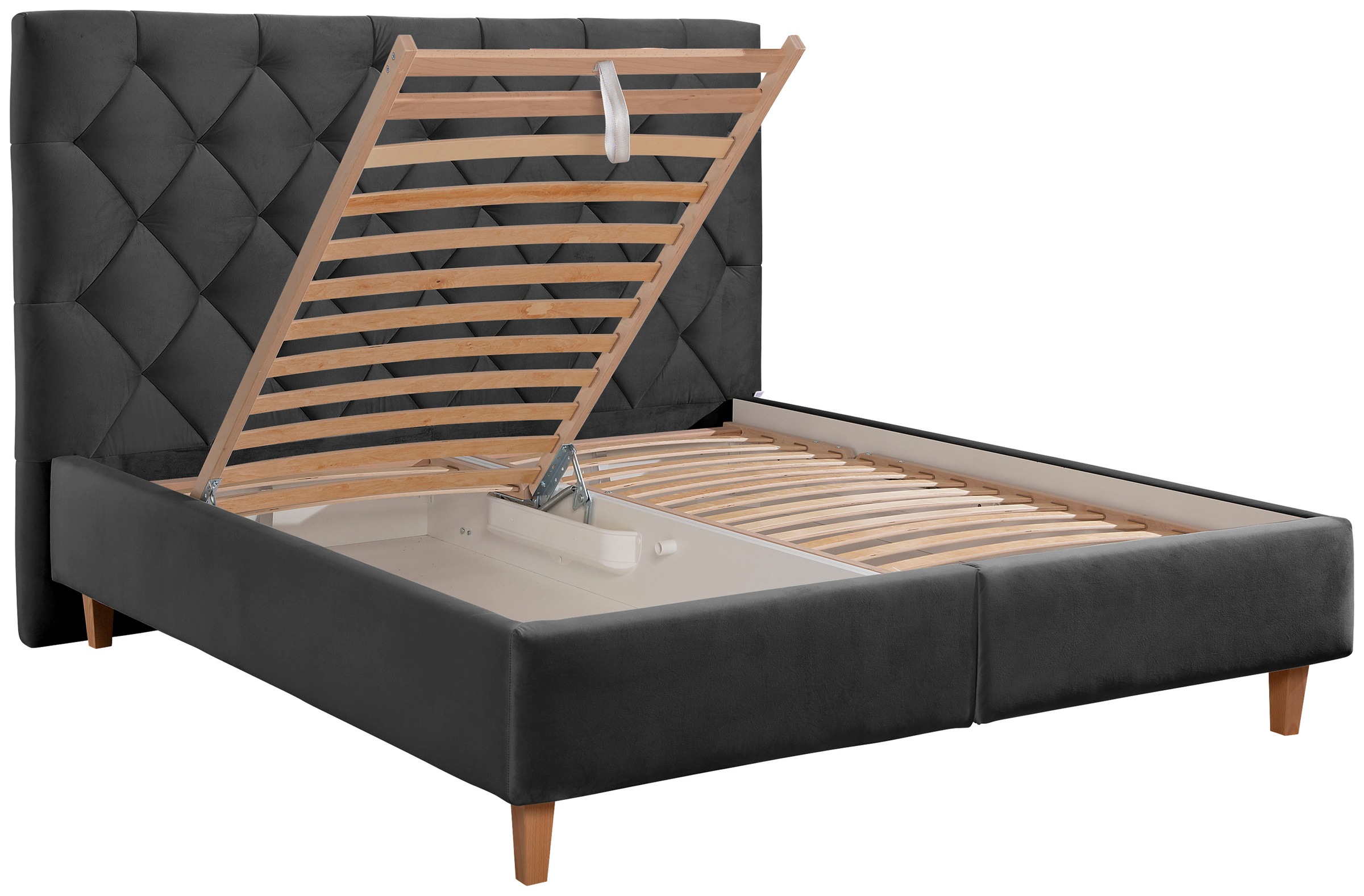 Guido Maria Kretschmer Home&Living Polsterbett »Sunley 140«, Kreuzsteppung, Kopfteilhöhe 142 cm, ohne oder mit Matratze/Lattenrost