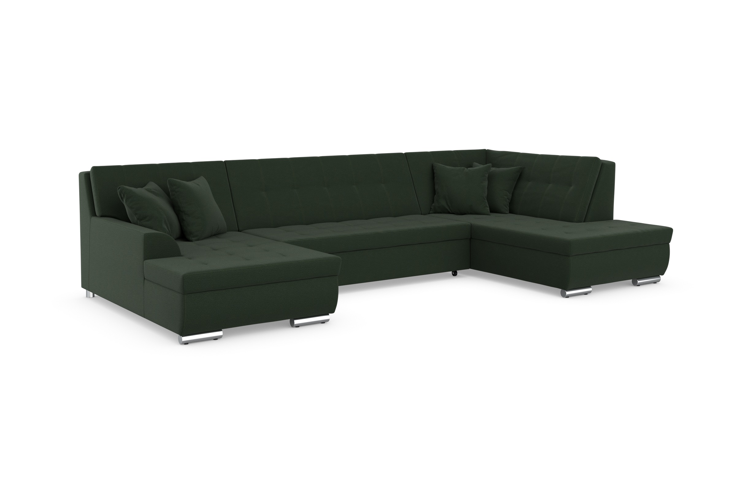DOMO collection Wohnlandschaft »Treviso incl. Zierkissen, moderne Steppung, XXL: B/T/H: 364/201/83 cm«, wahlweise mit Bettfunktion, in vielen Bezugsarten auch in Cord U-Form