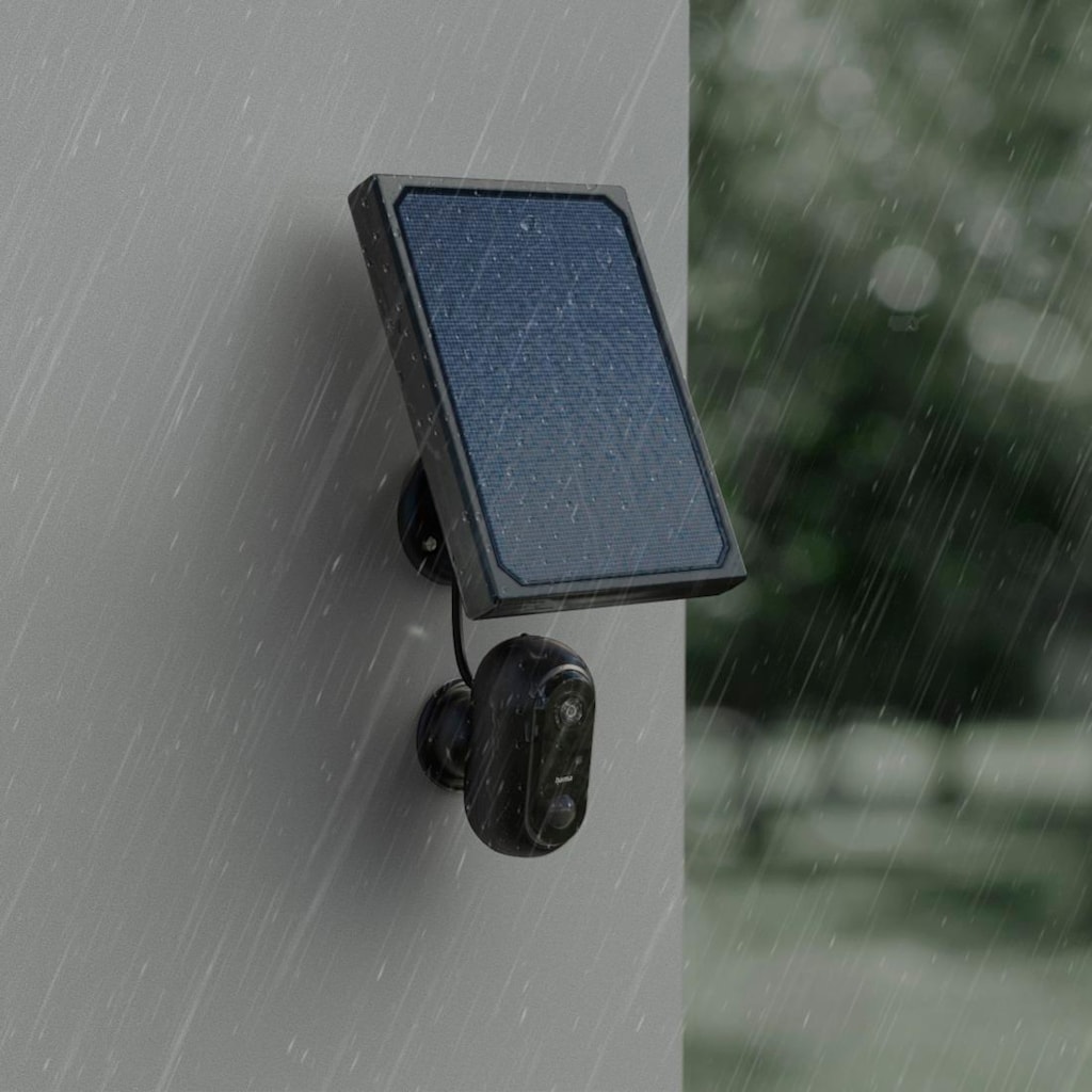 Hama Überwachungskamera »Outdoor-Akku Solar u. Bewegungsmelder Full HD WLAN Nachtsicht Kamera«, Außenbereich, Eingebautes Mikrofon