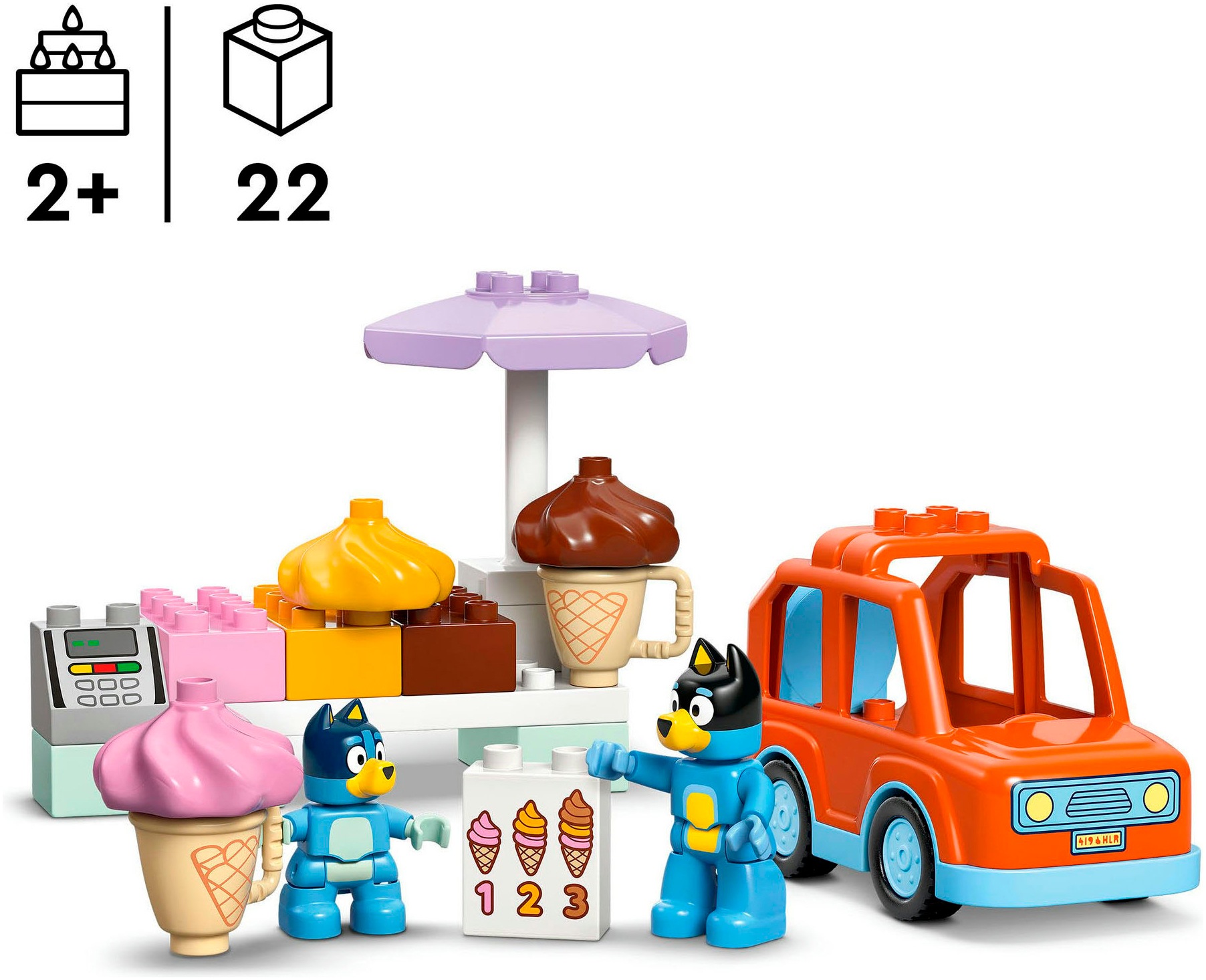 LEGO® Konstruktionsspielsteine »Ausflug zur Eisdiele mit Bluey (10458), LEGO DUPLO Bluey« Made in Europe