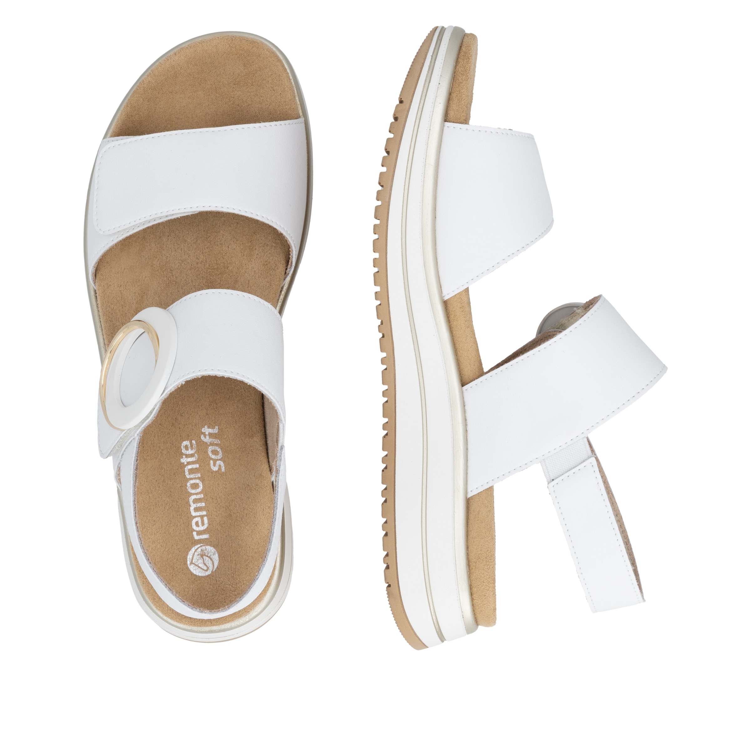 Remonte Plateausandale  Sommerschuh, Sandalette mit Softfußbett und zwei Klettverschlüssen