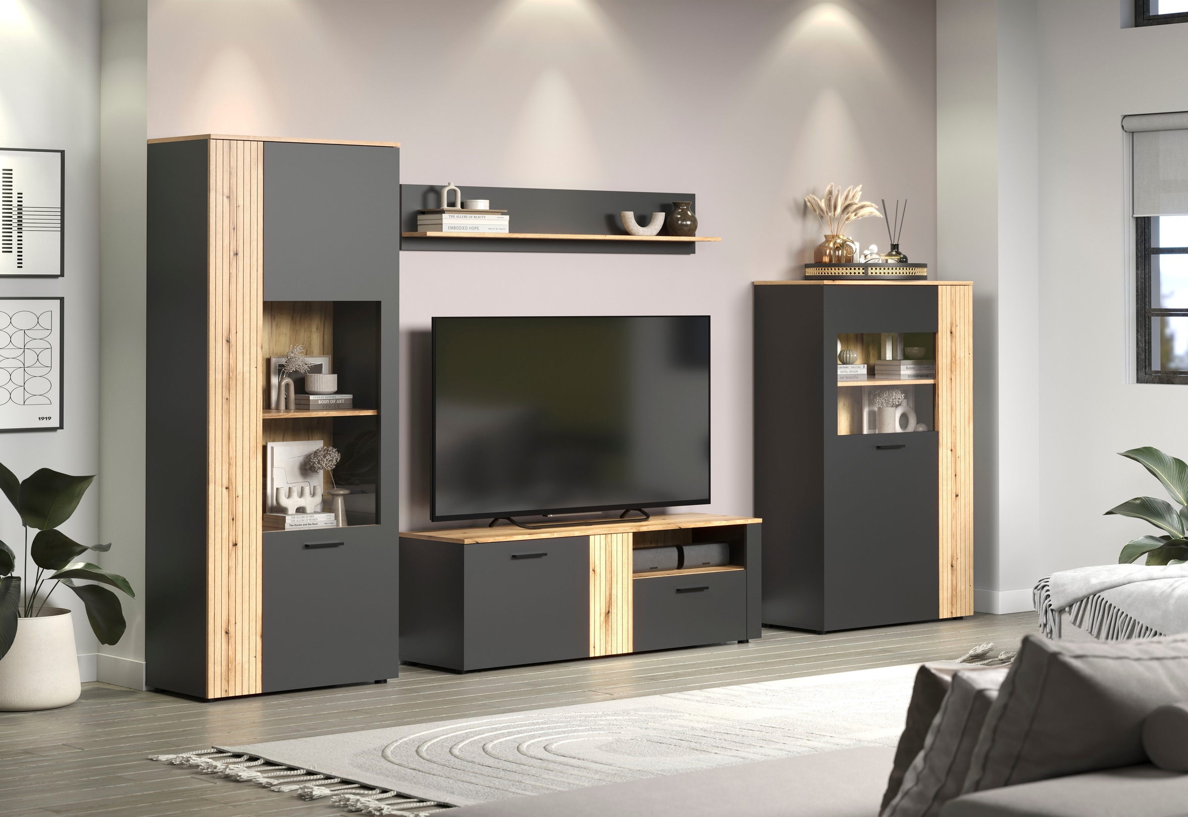 Home affaire Wohnwand »Estepona« Komplett-Set, 4 Stk. tlg.