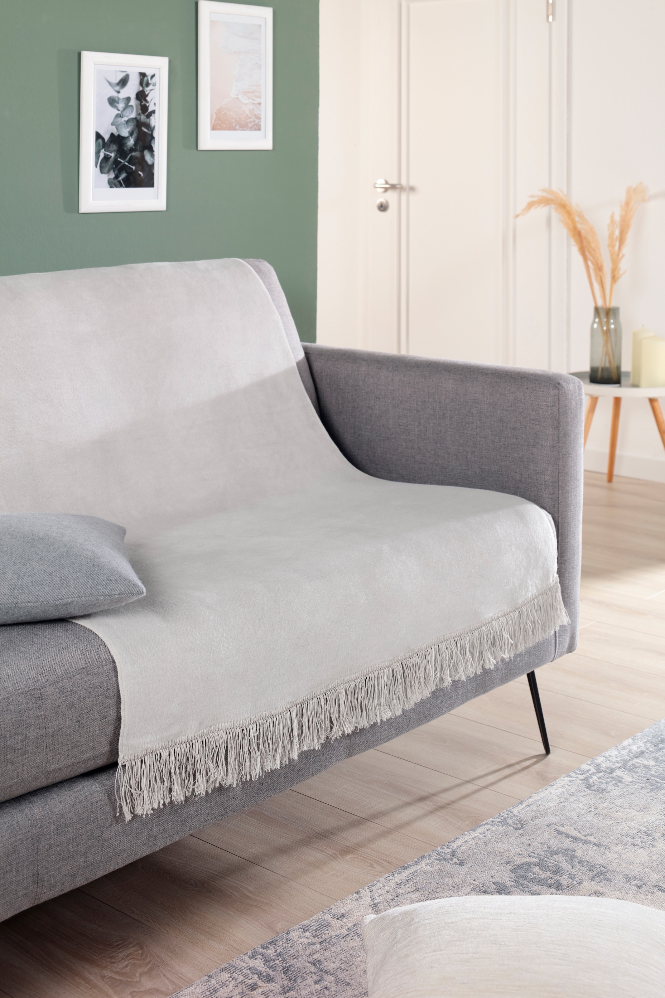 Biederlack Sofaschoner »Cotton Cover«, mit Fransen