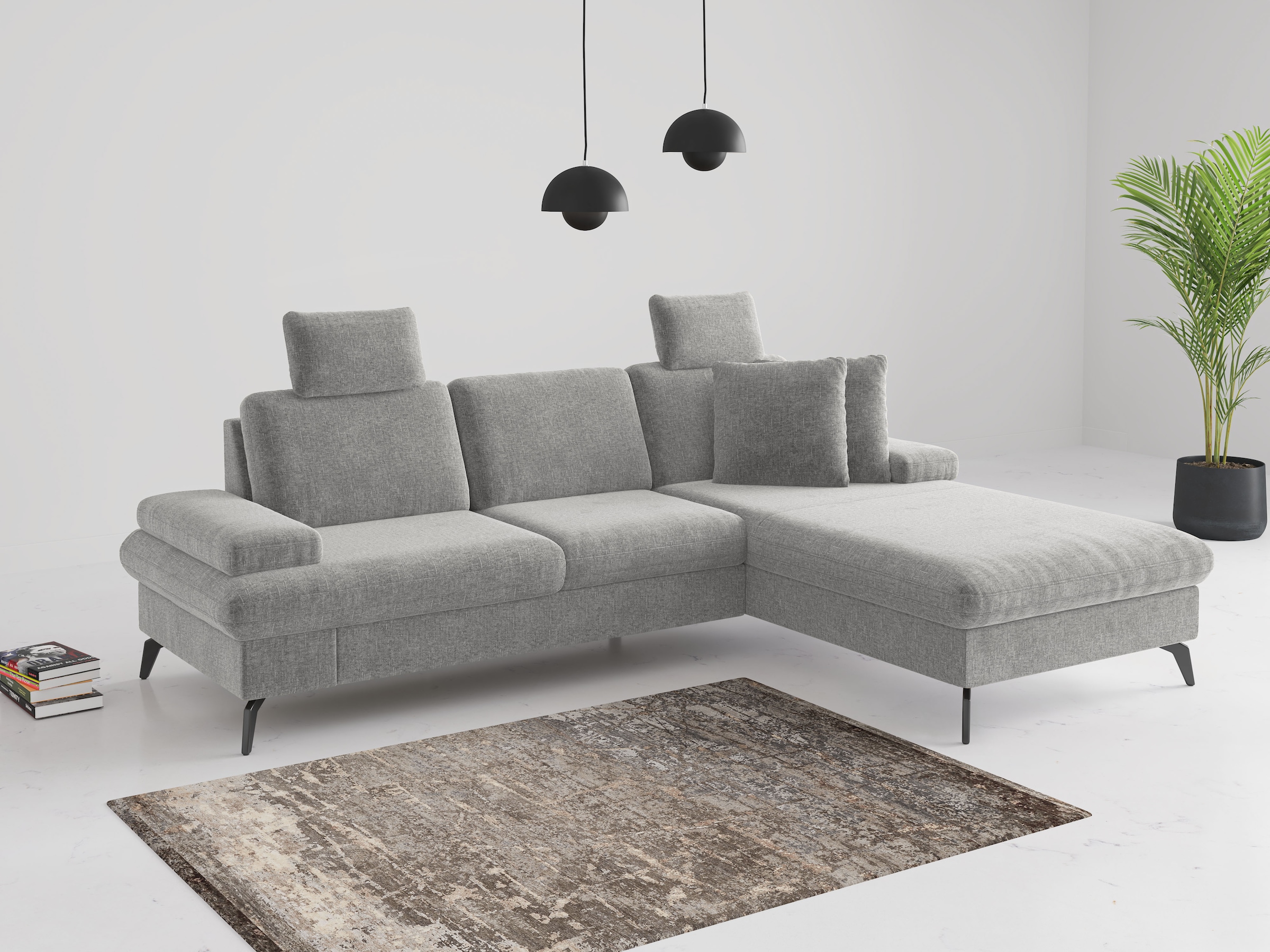 sit&more Ecksofa »Morris Jubi L-Form«, inkl. Armteilfunktion und 1 Zierkissen, wahlweise mit Bettfunktion