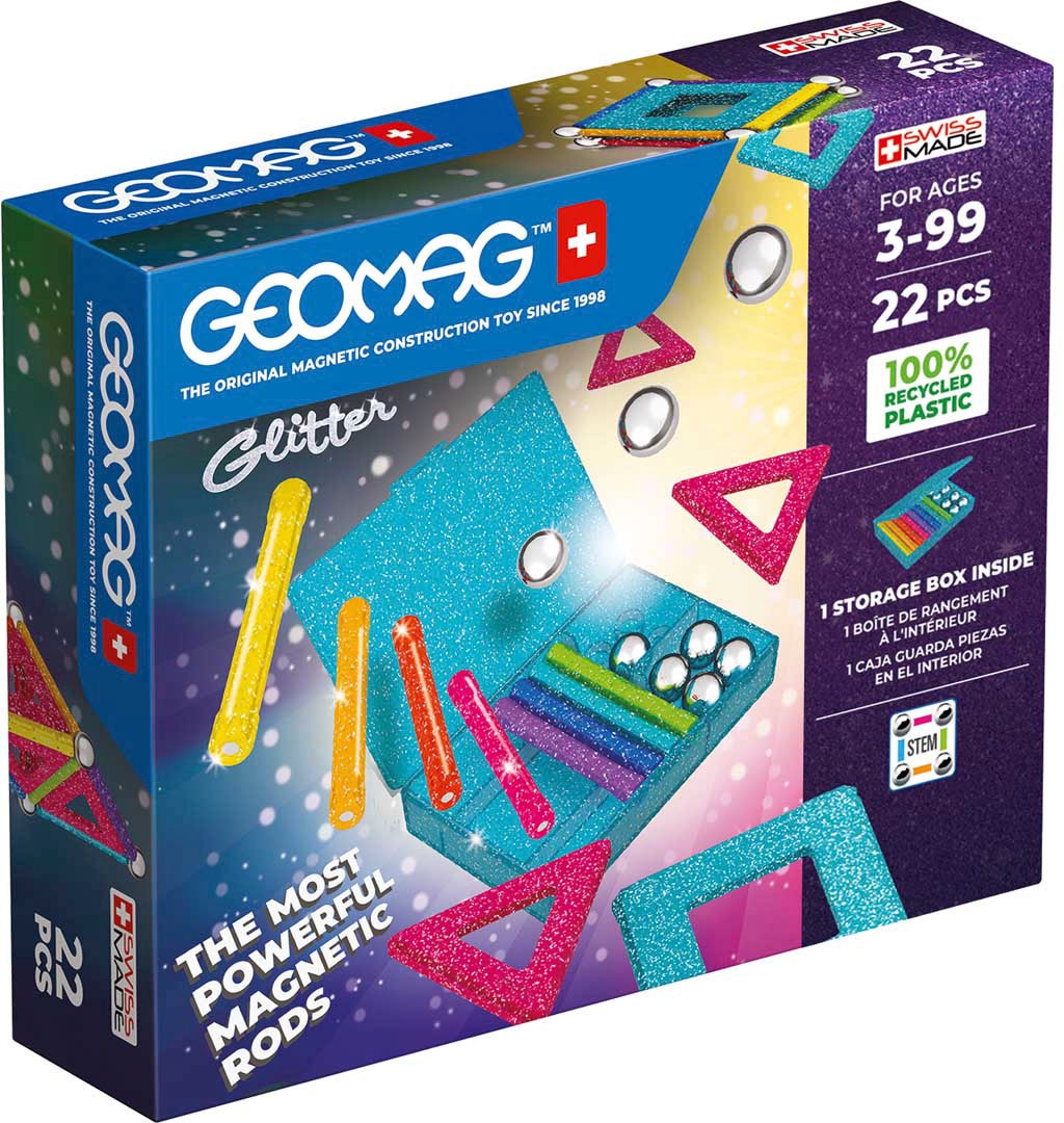 Geomag™ Magnetspielbausteine »GEOMAG™ Glitter Panels, Recycled«, (22 St.), aus recyceltem Material; Made in Europe