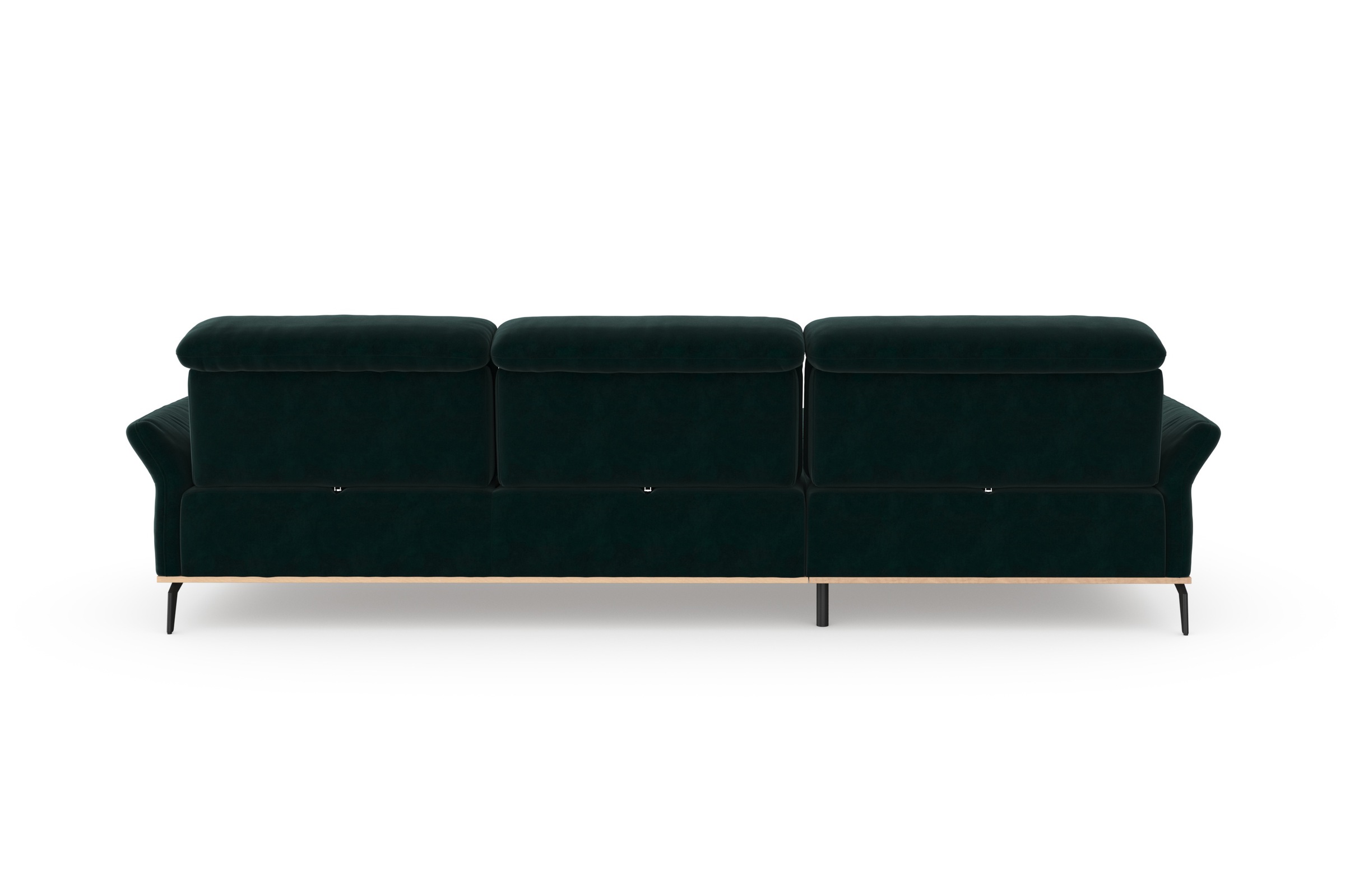 Places of Style Ecksofa »Fjord L-Form«, massiv, wahlweise mit Armlehnfunktion, Kopf- Sitztiefenverstellung