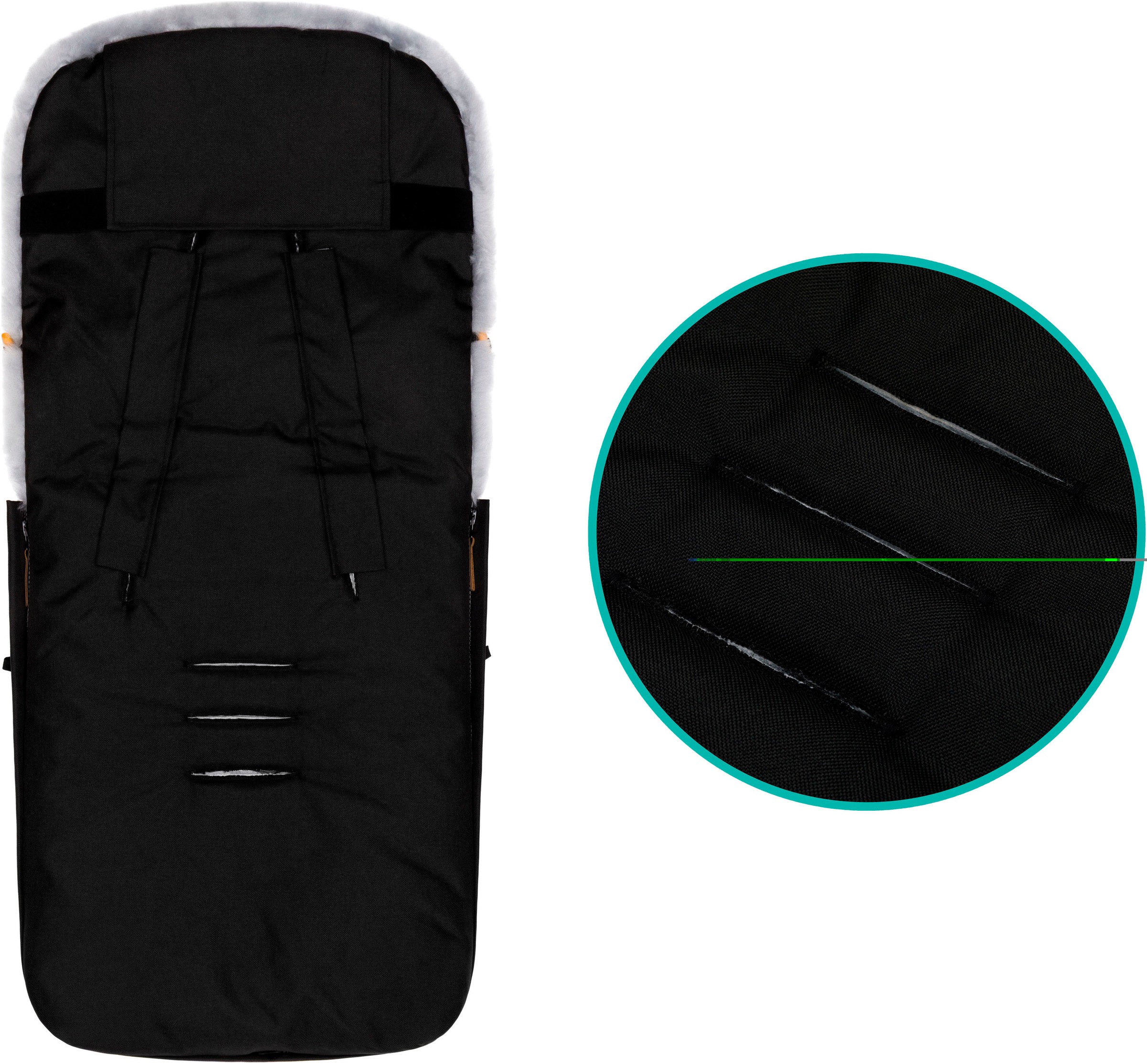 Fillikid Fußsack »Bernina Alpina, schwarz, Lammfell grau, Winterfußsack«